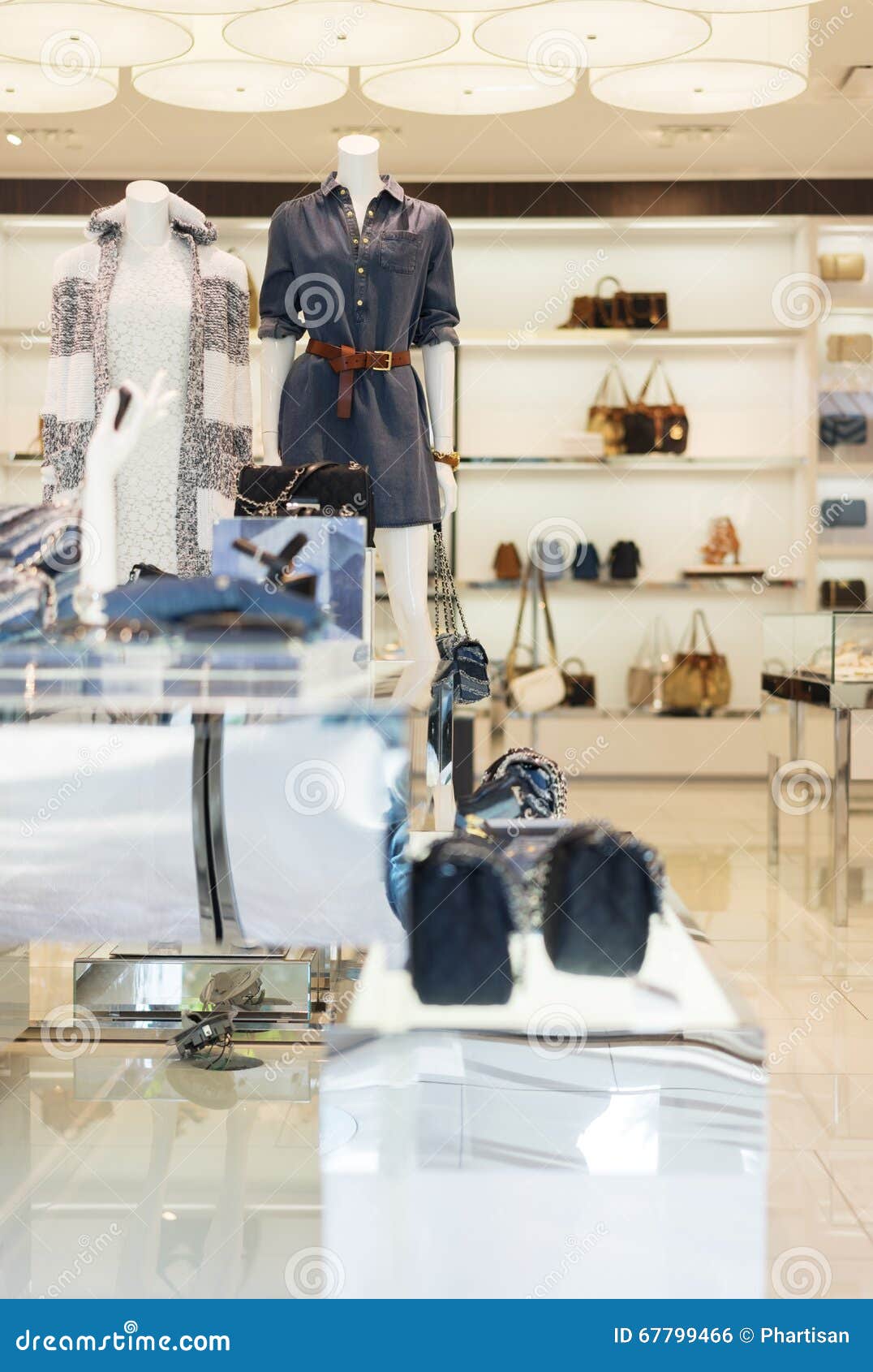 Luxury and Fashionable Interior of Clothing Store Stock Photo Image