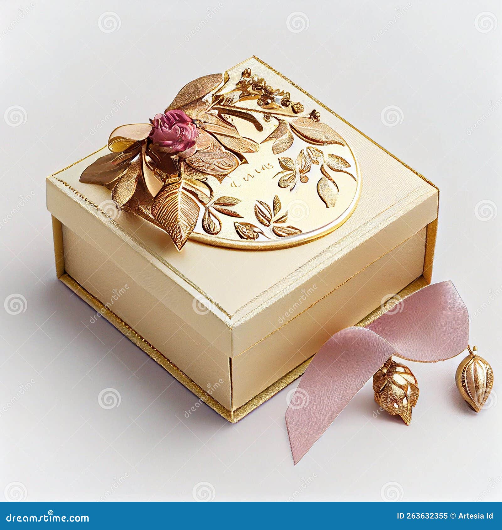 Luxury Gift Box with Ornaments Stock Illustration Illustration of