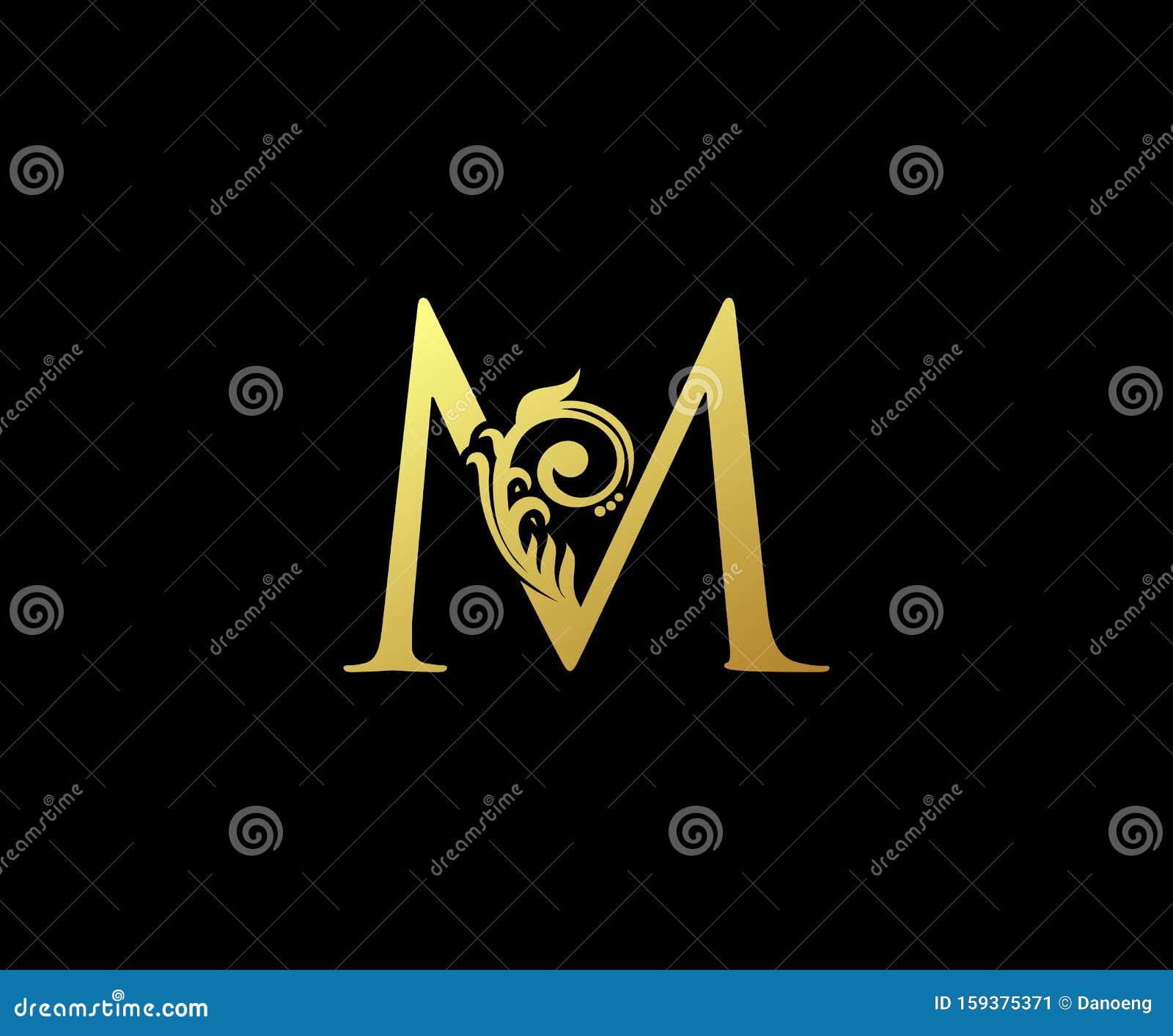 Initial letter MM, overlapping elegant monogram logo, luxury