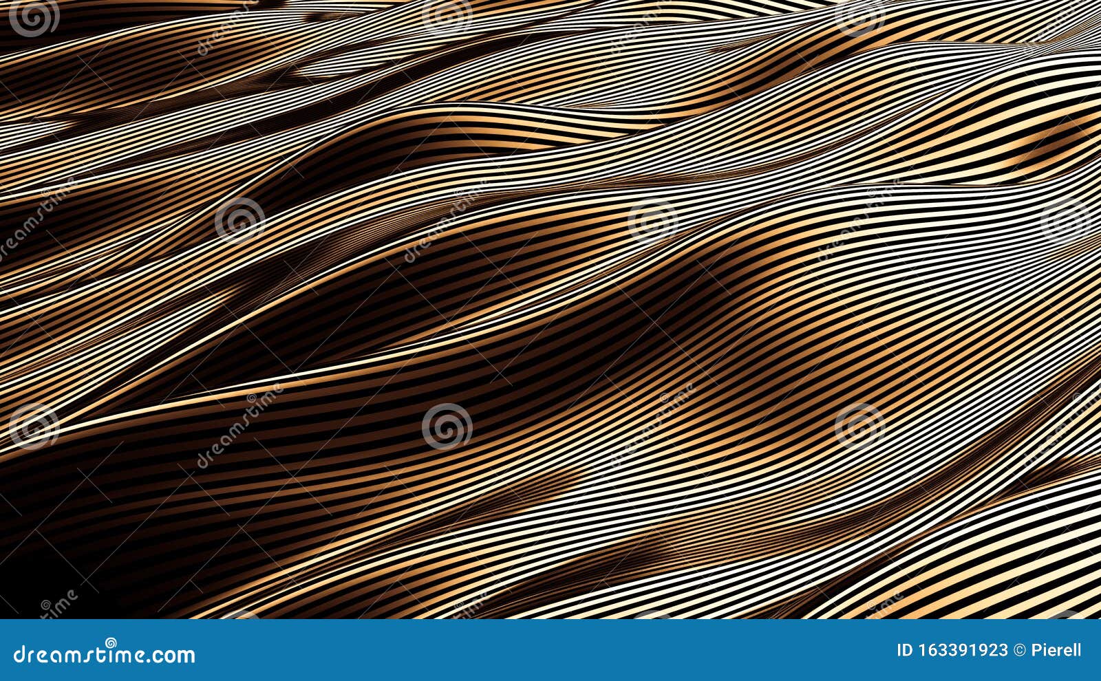 Luxury Golden Black Drapery Fabric Background 3d Illustration 3d