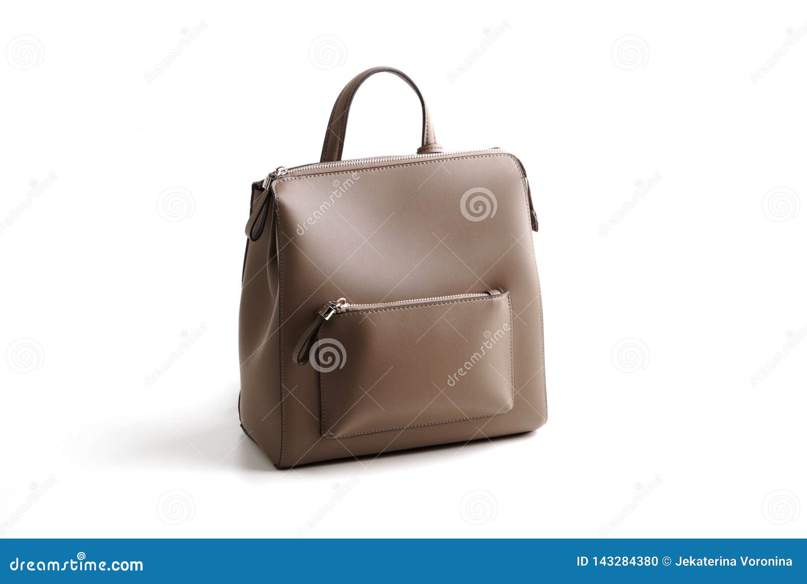 Luxury Gray Leather Female Bag Backpack, Isolated Stock Photo Image of isolated, tracery
