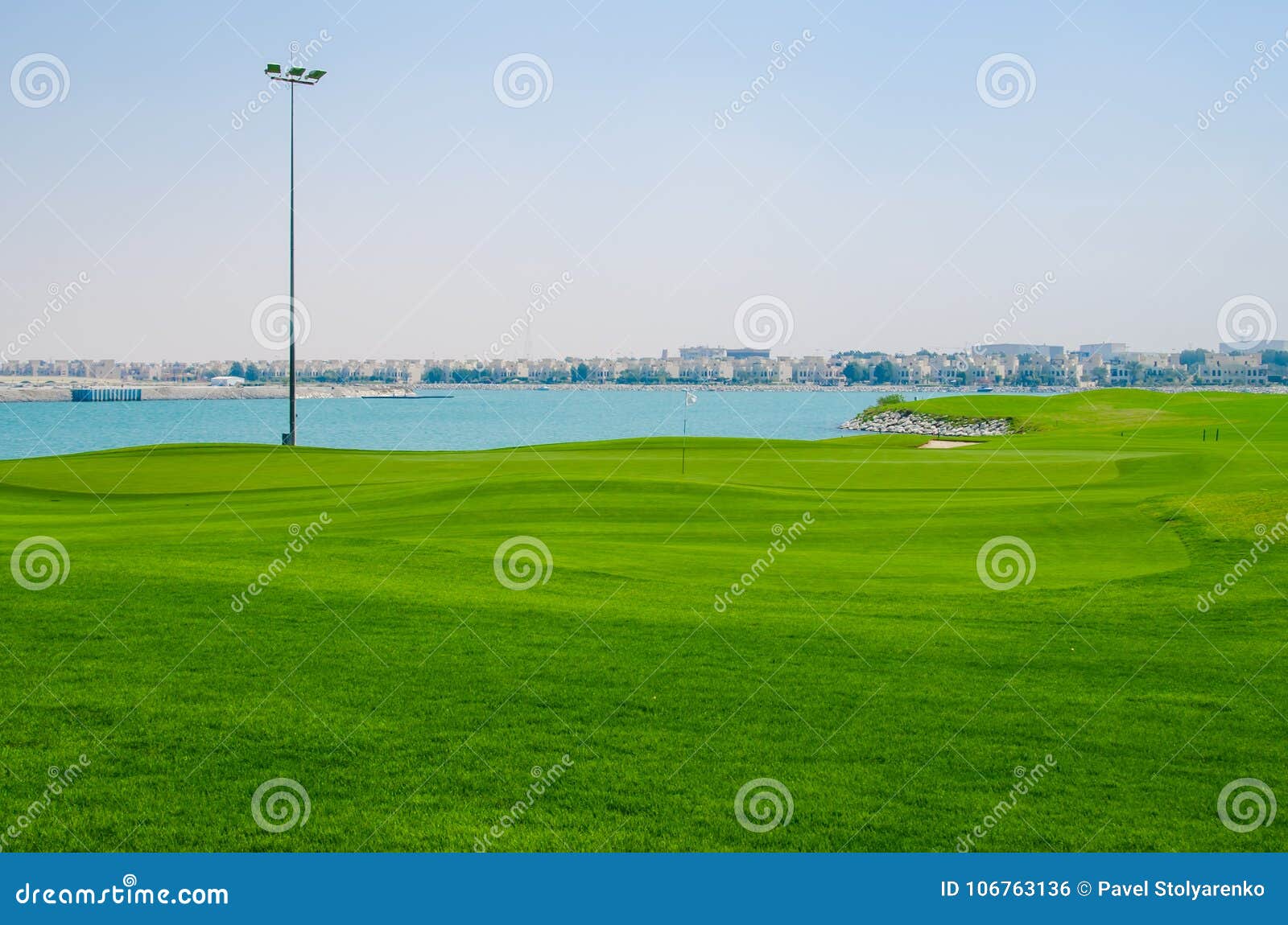 Luxury golf field. The luxury green golf field