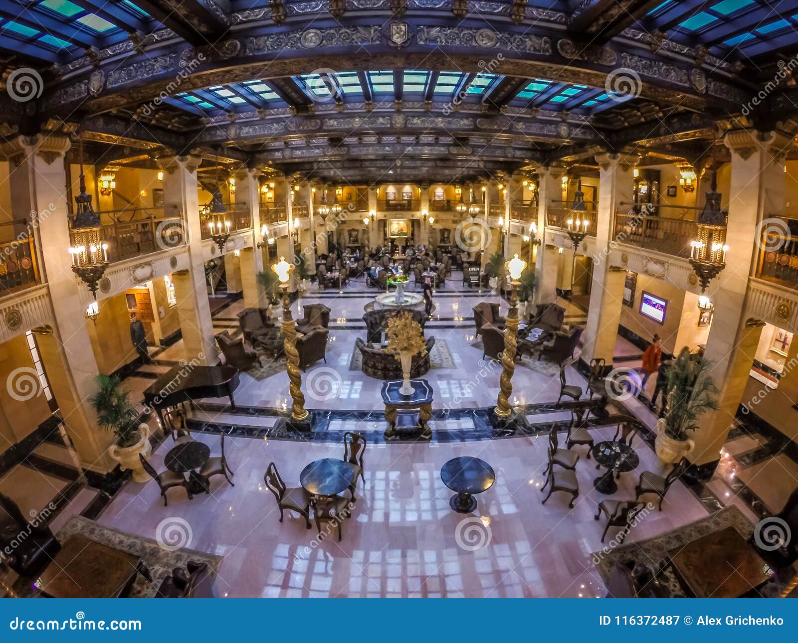 luxury historic hotel lobby interior