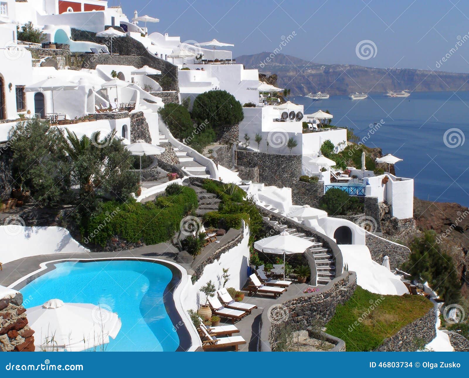 luxury holidays amazing greece beautiful landscape santorini island fira 46803734