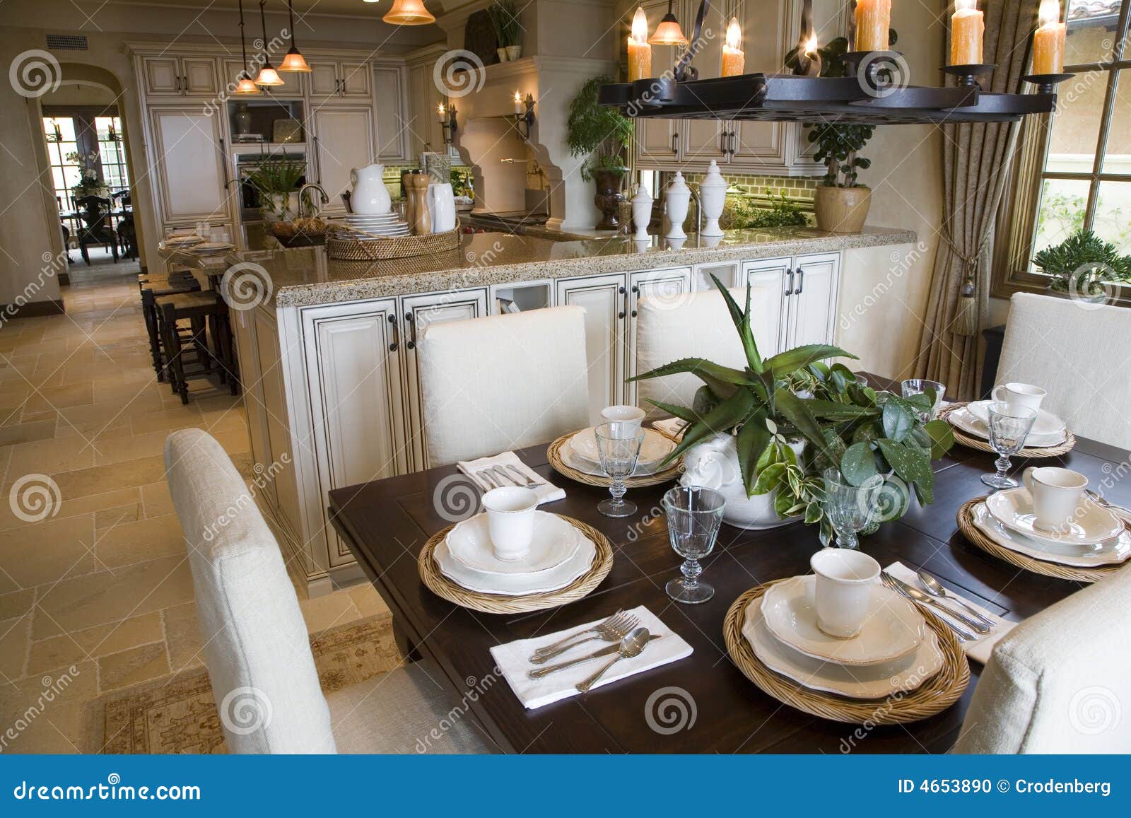 Luxury Home Breakfast Table. Stock Photo - Image of house, architecture ...