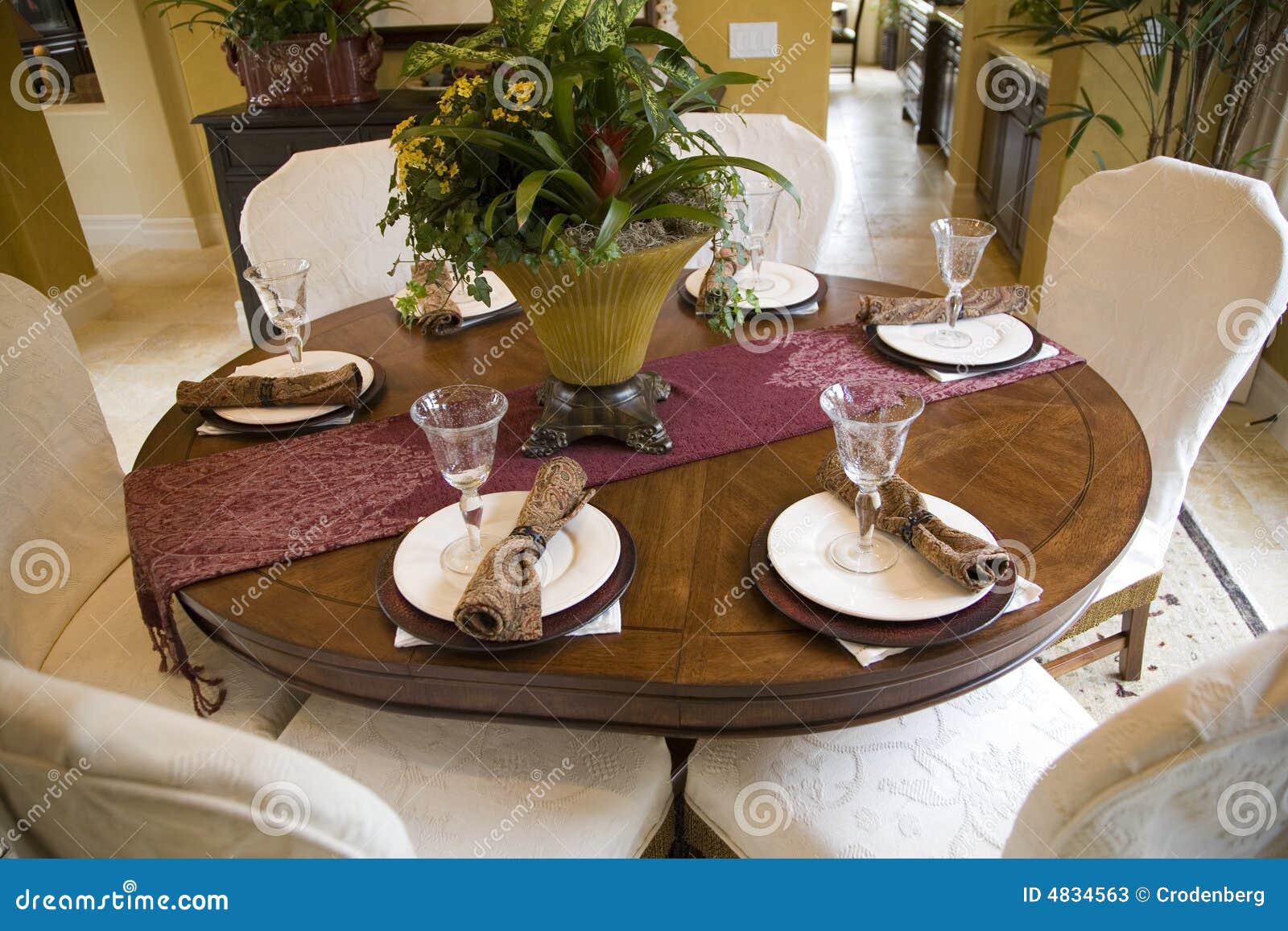 Luxury home dining table. stock image. Image of architecture 4834563