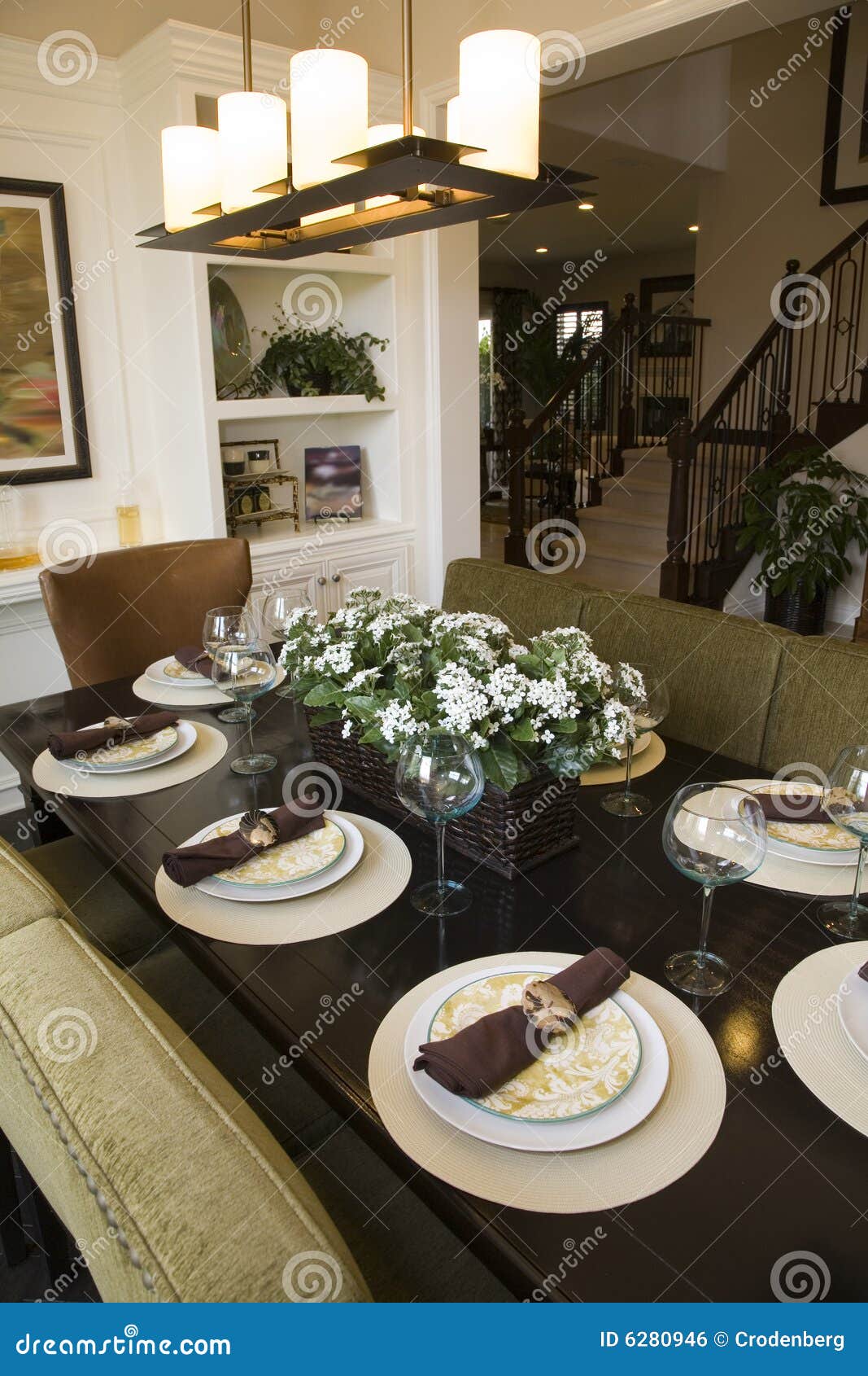 Luxury home dining table. stock photo. Image of estate 6280946