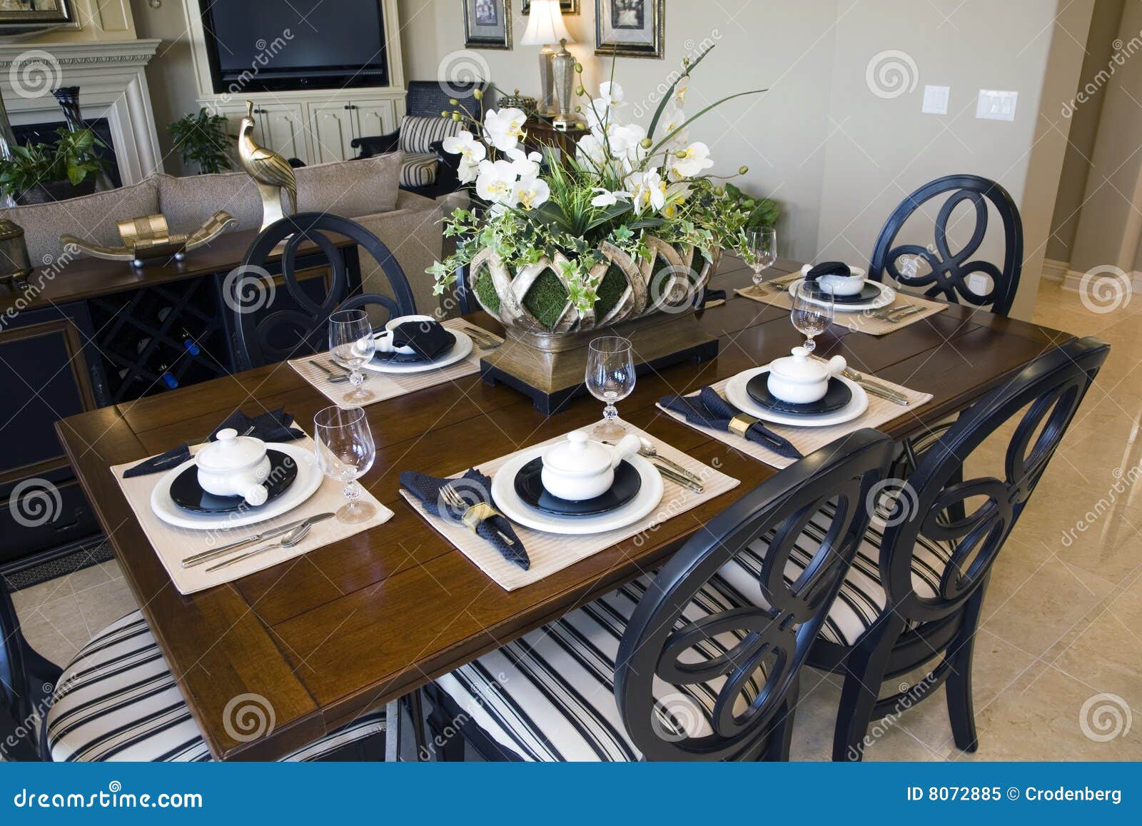 Luxury home dining table. stock image. Image of festive 8072885