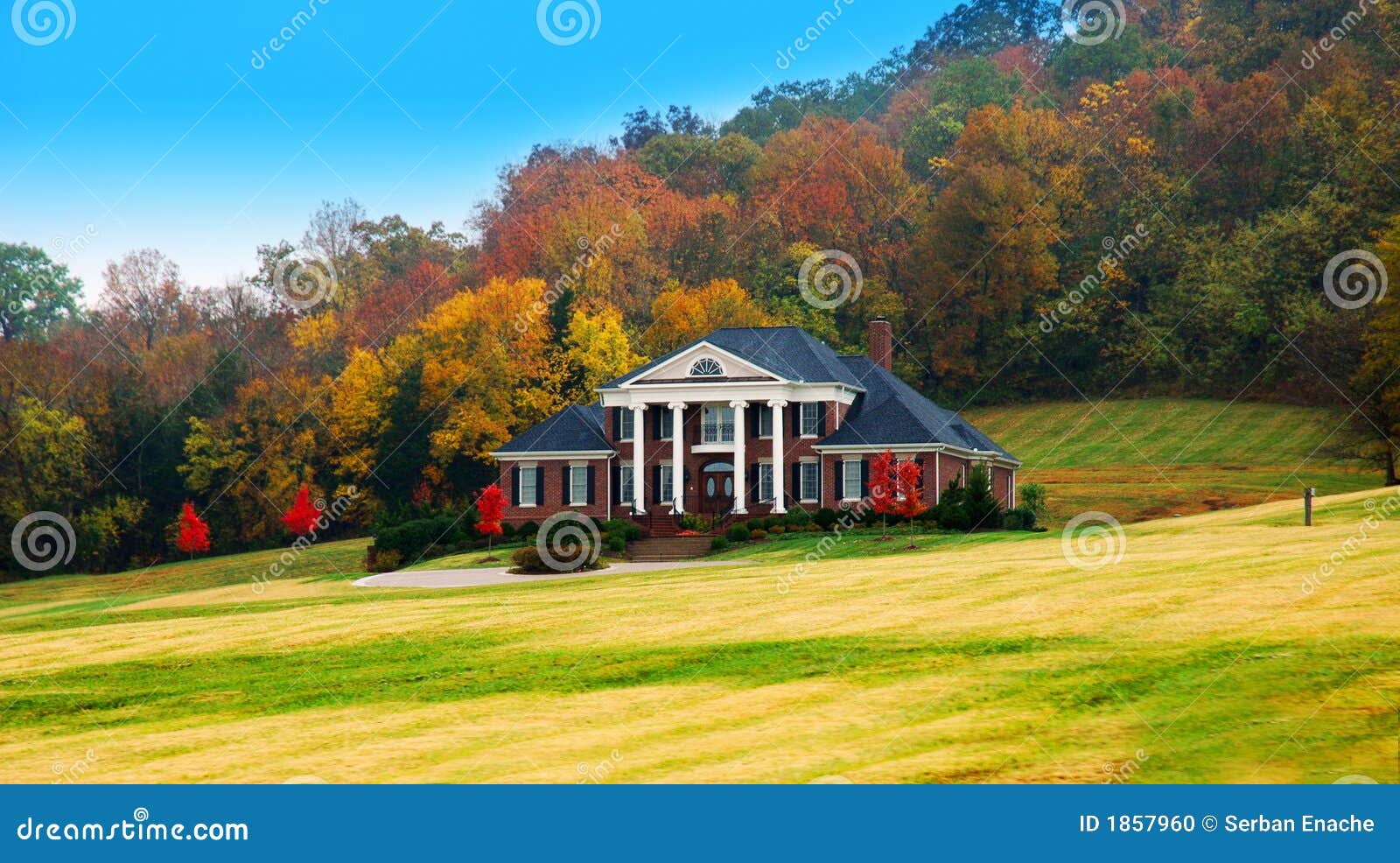 Luxury Home in the Fall stock photo. Image of autumn, building 1857960