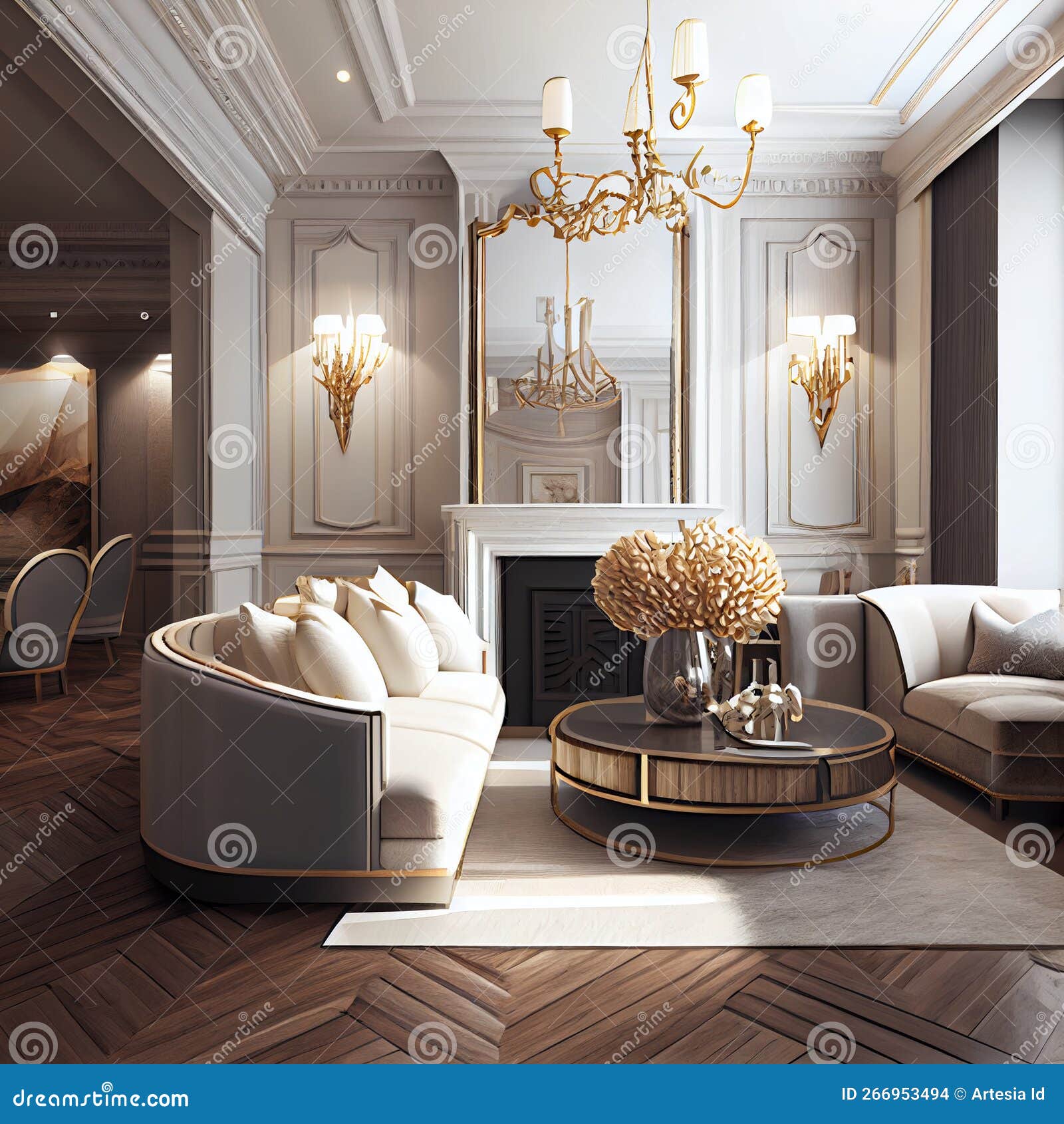 Luxury Home interior stock illustration. Illustration of furniture