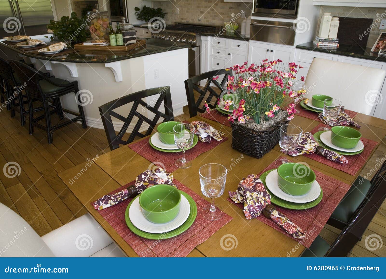 Luxury Home Table and Kitchen. Stock Image Image of model, indoors