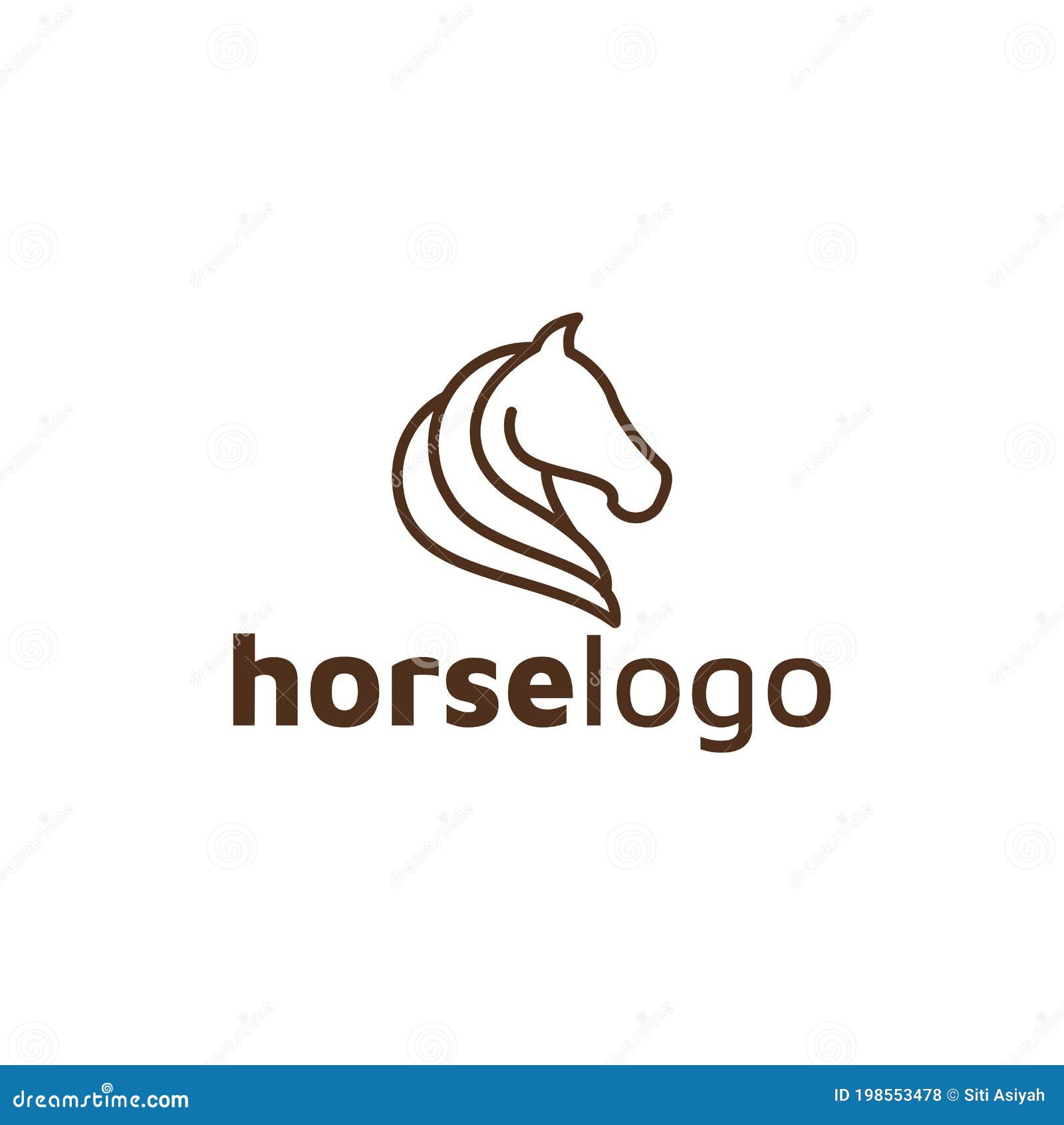 Luxury Horse Logo Formed with Simple and Modern Shape Stock Vector