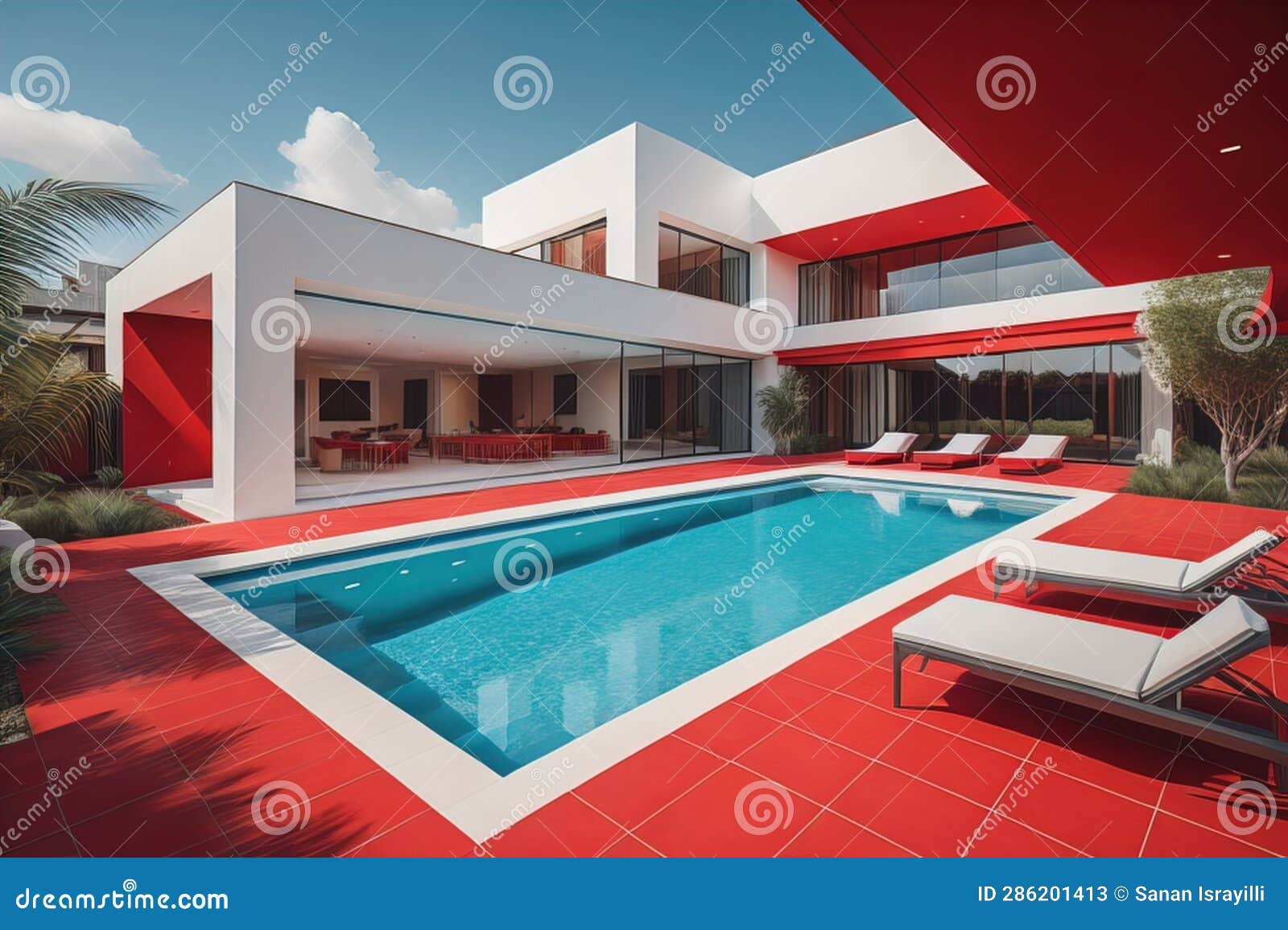 Luxury House with Swimming Pool. Generative Ai Stock Image Image of