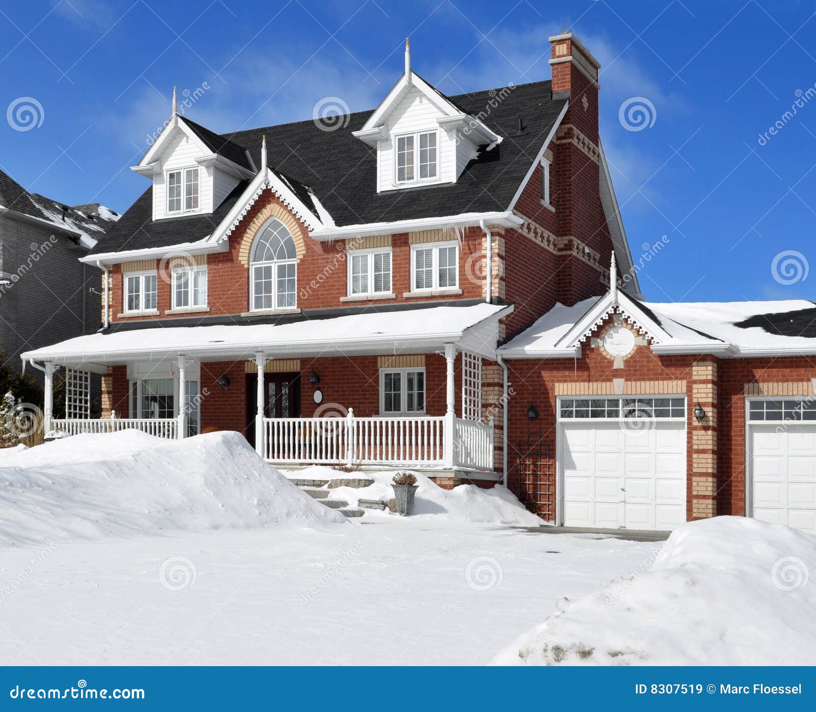 Luxury house in winter stock image. Image of house, snow 8307519