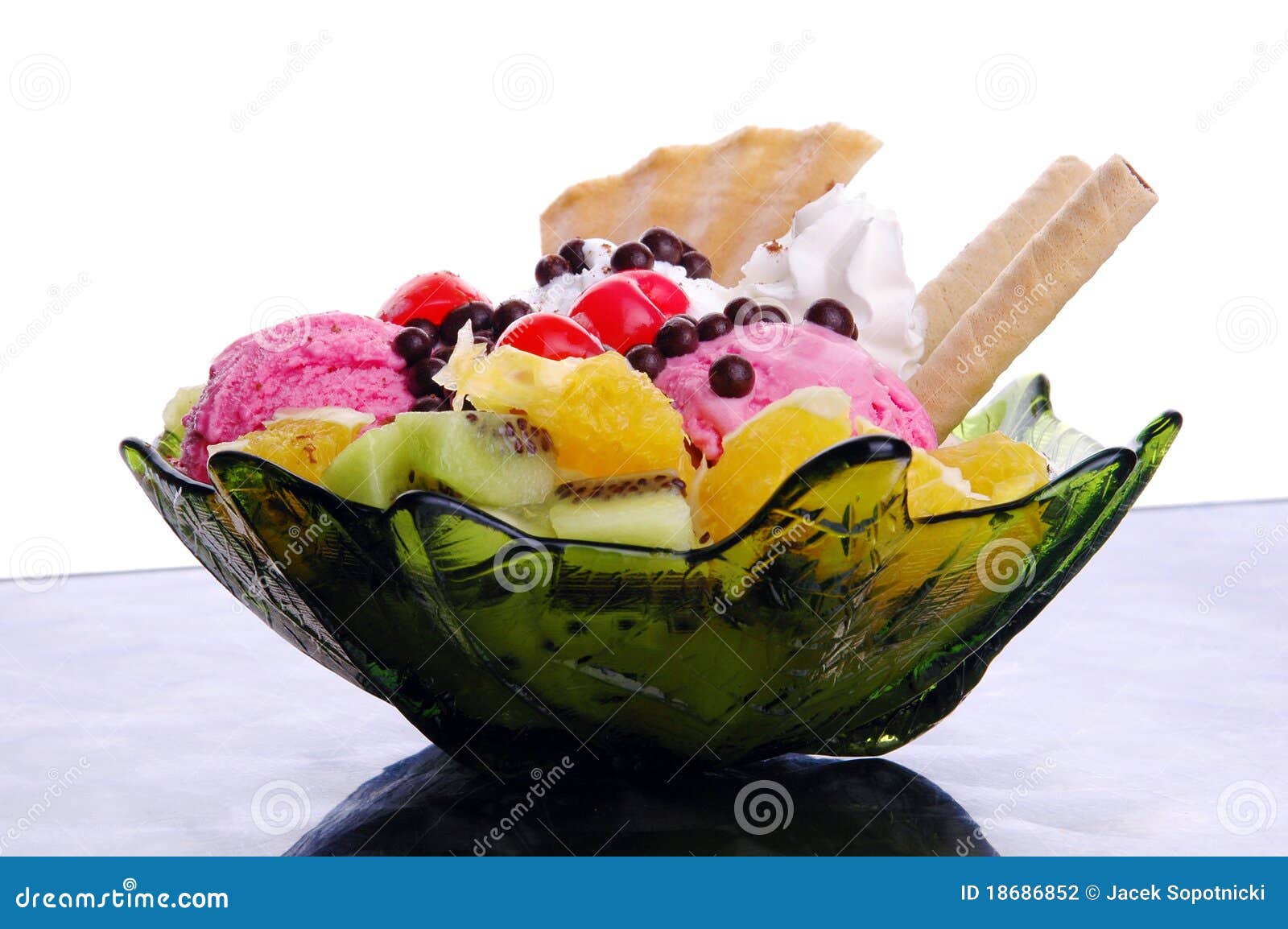 Luxury ice cream dessert stock photo. Image of cherry 18686852