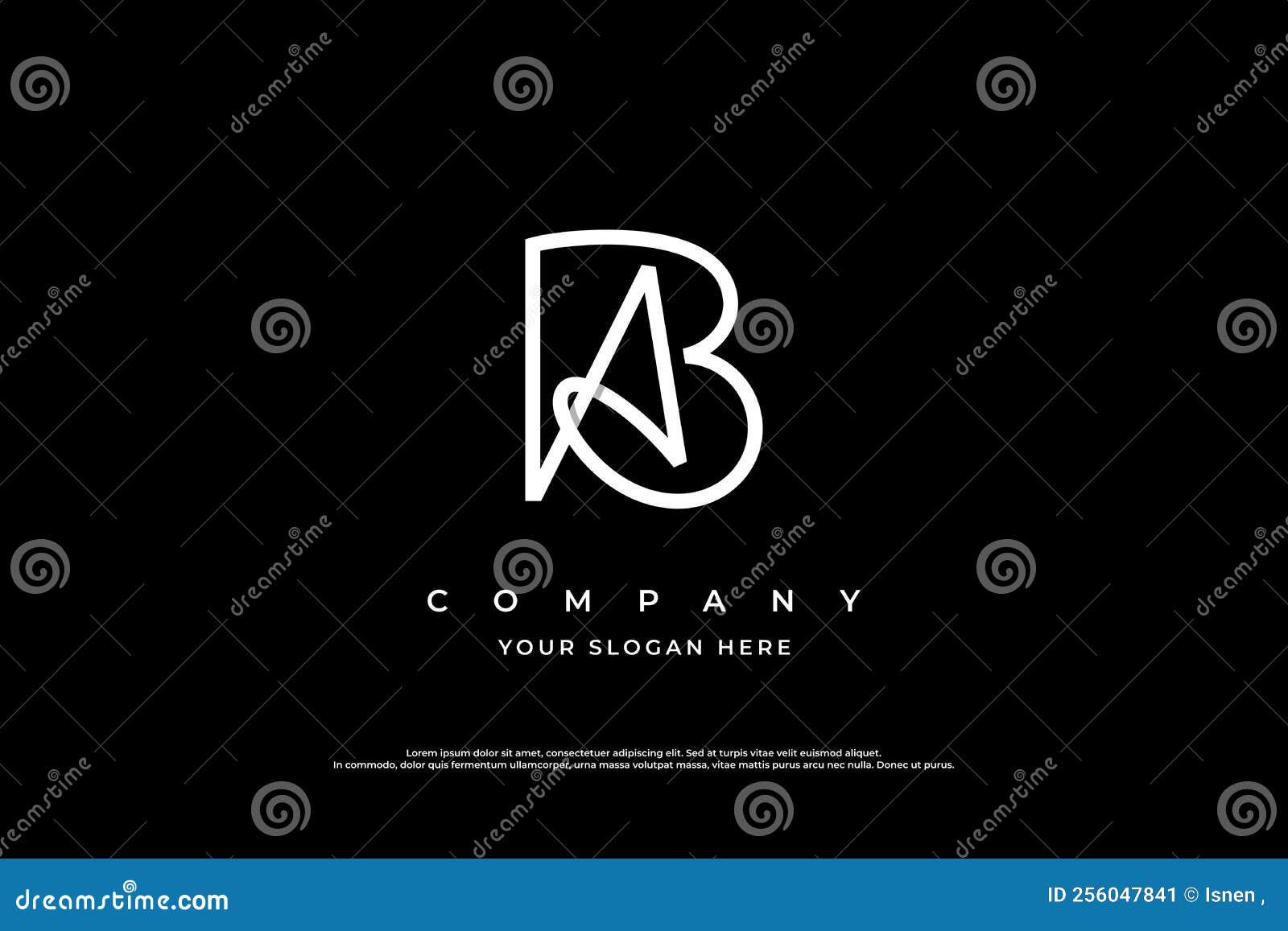 Luxury Initial Letter AB Logo or BA Monogram Logo Design Vector Stock