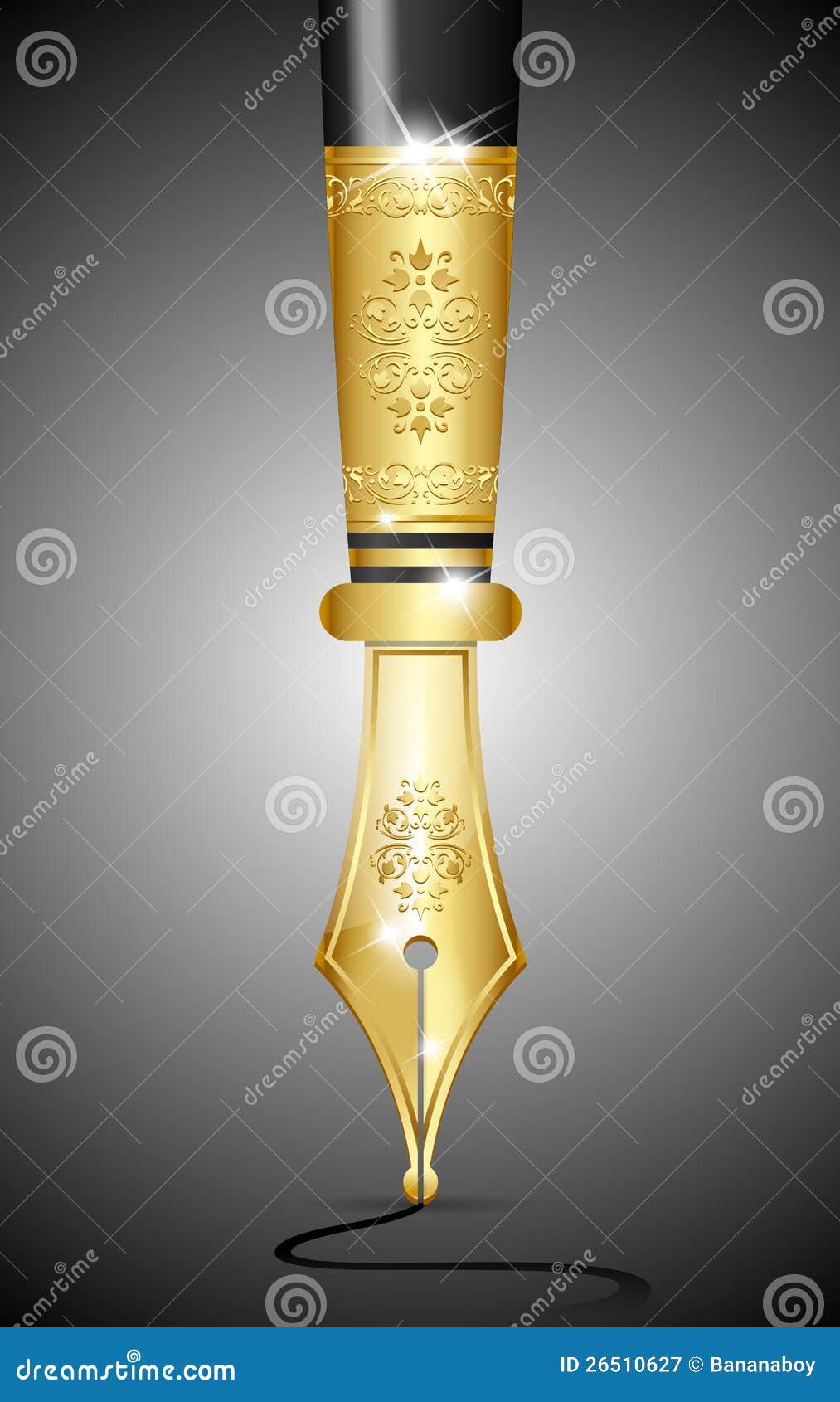 Luxury ink pen tip stock vector. Illustration of instrument 26510627