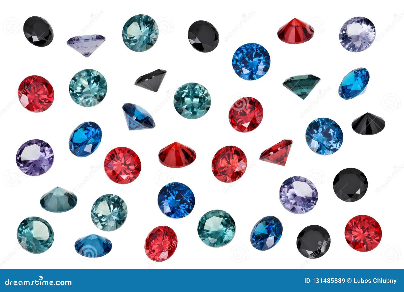luxury jewelry gems, set of colored gemstones