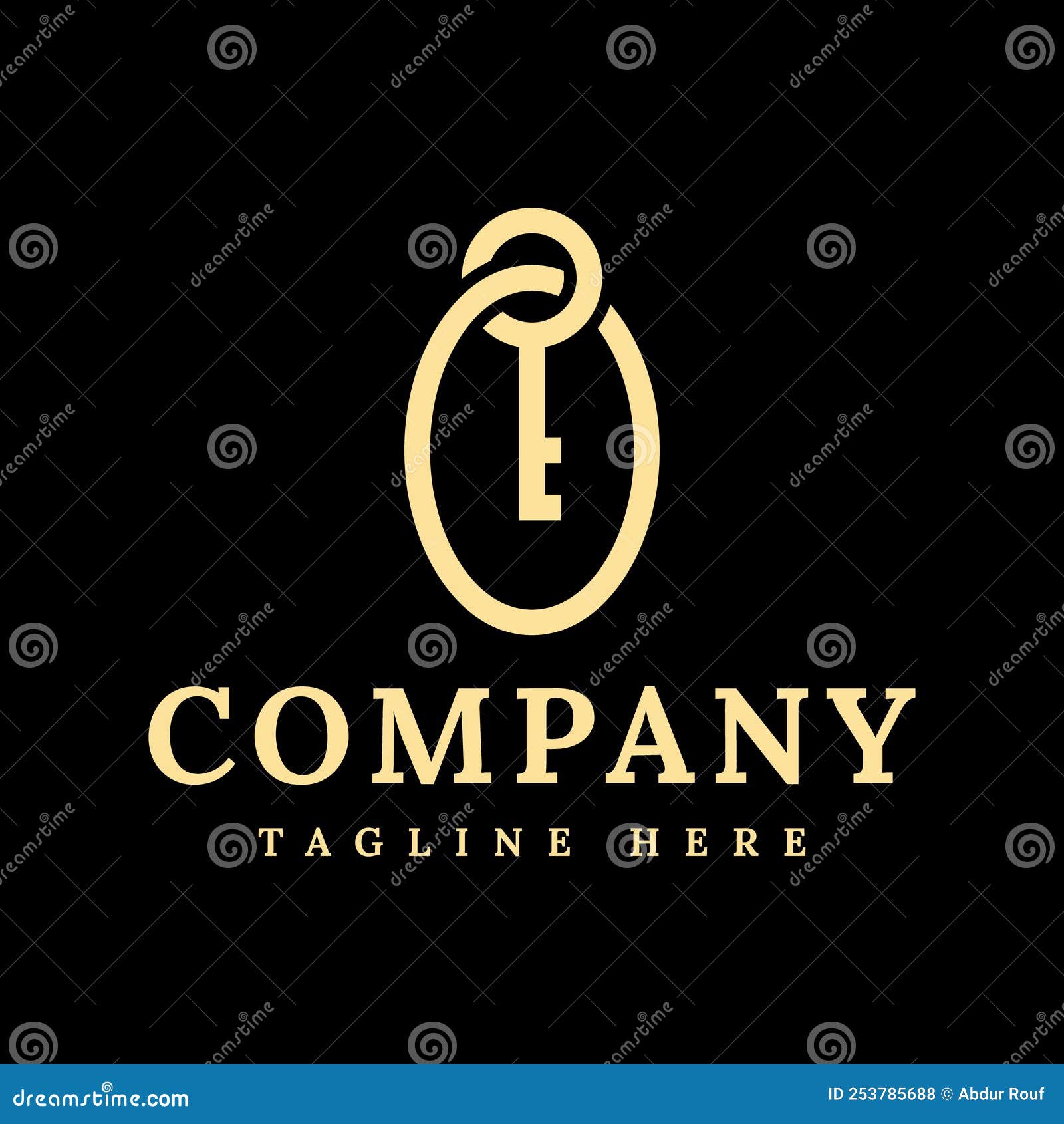 Key with Circle Logo Design Stock Vector Illustration of design