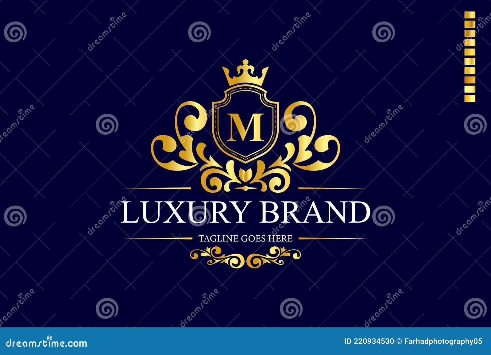 M Luxury Letter Logo, Luxury Brand Logo Design, Golden Logo, Royal, King  Crown Stock Vector - Illustration of business, graphic: 220934530