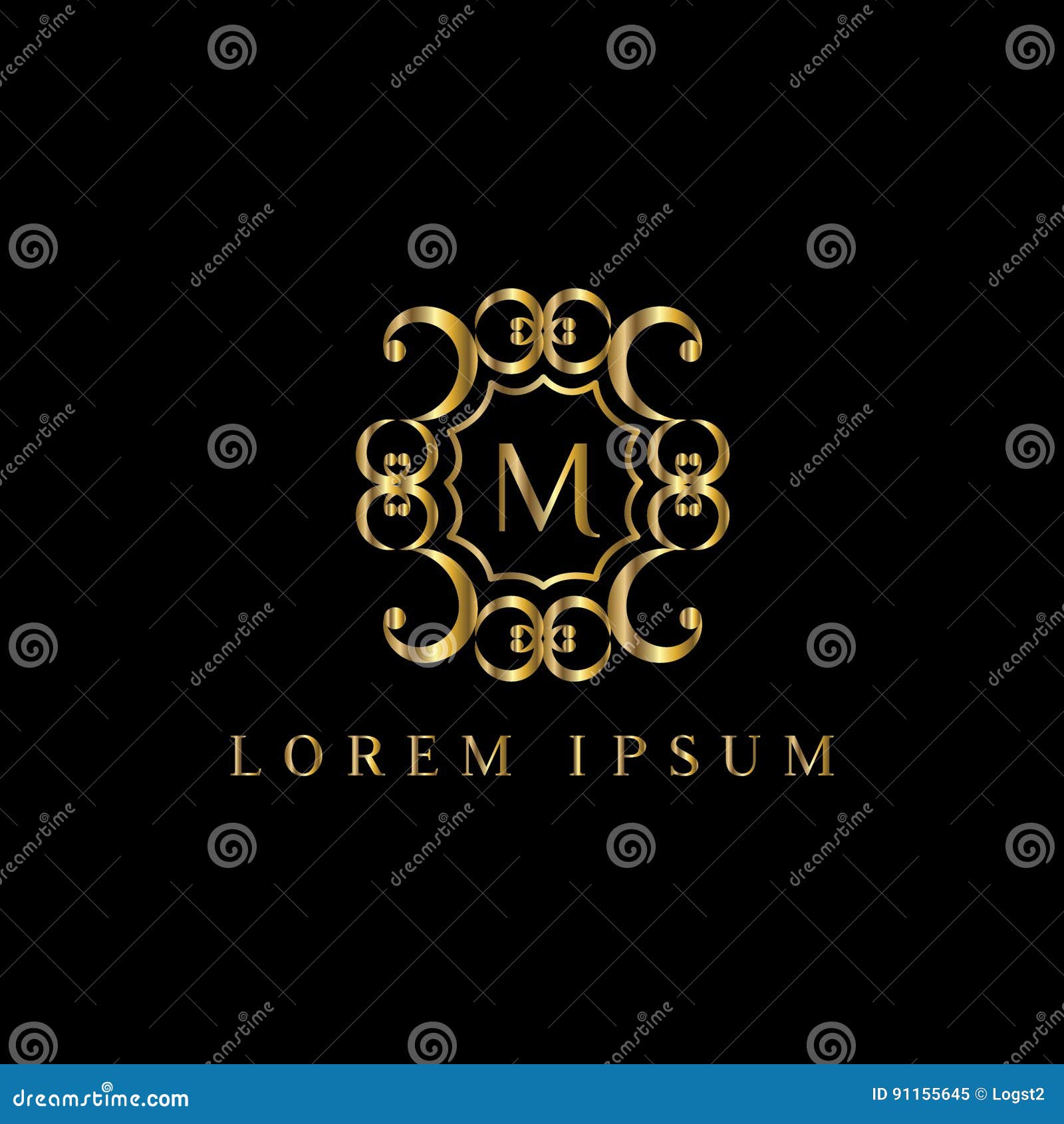 Luxury Letter M Logo. Vector Logo Template Sign, Symbol, Icon, Vector  Luxury Frame Stock Vector - Illustration of hotel, heraldic: 91155247