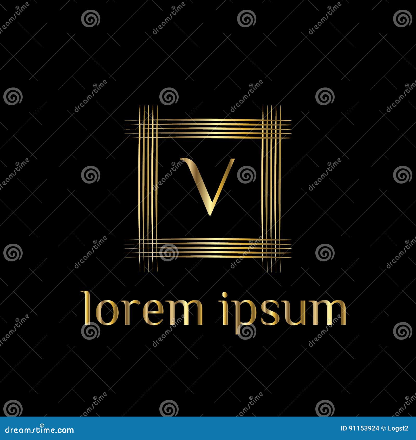 Premium Vector  Luxury letter v golden name initial modern logo