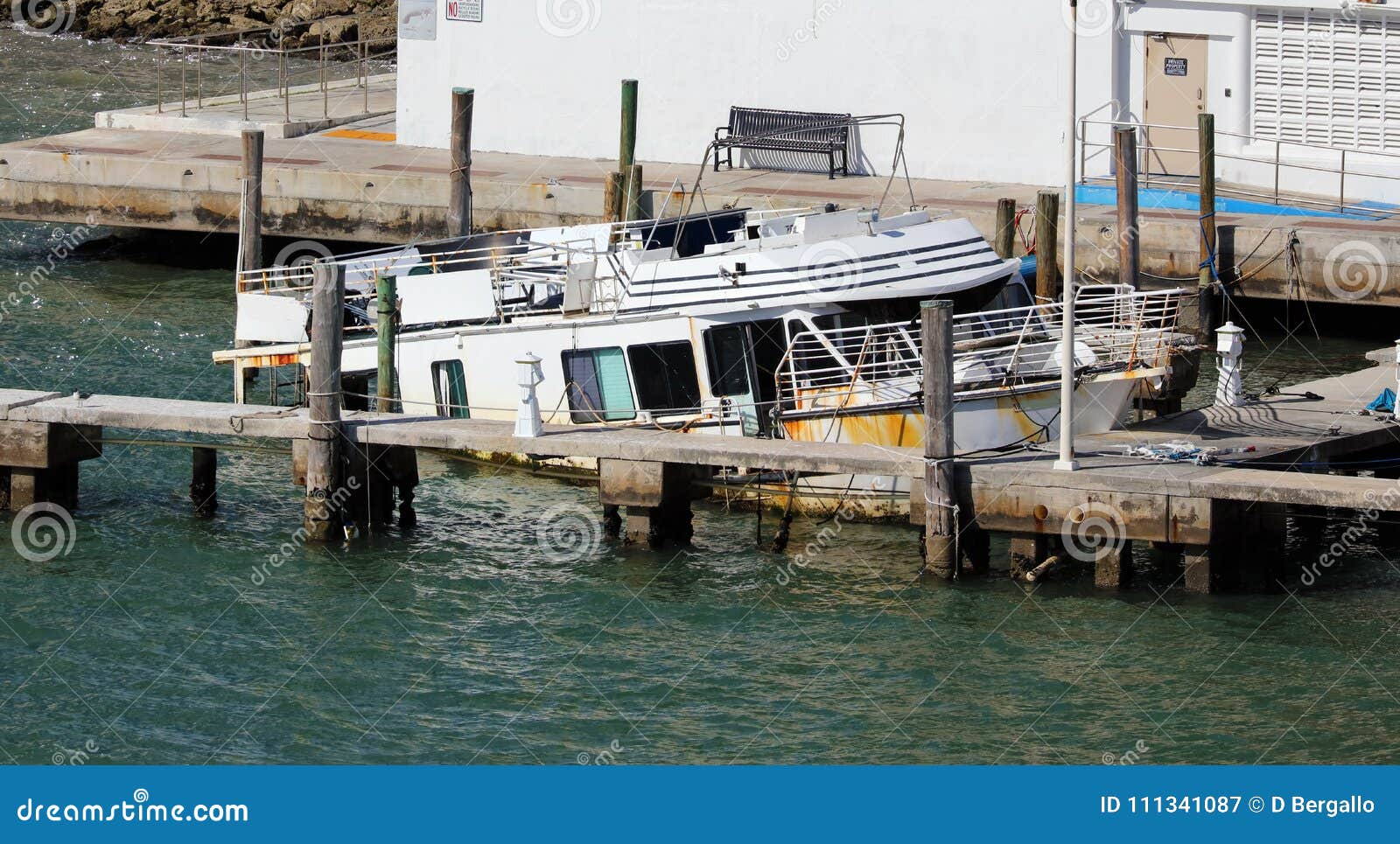 Luxury Life Yacht Sunk In Miami Beach Florida Caribbean Boat