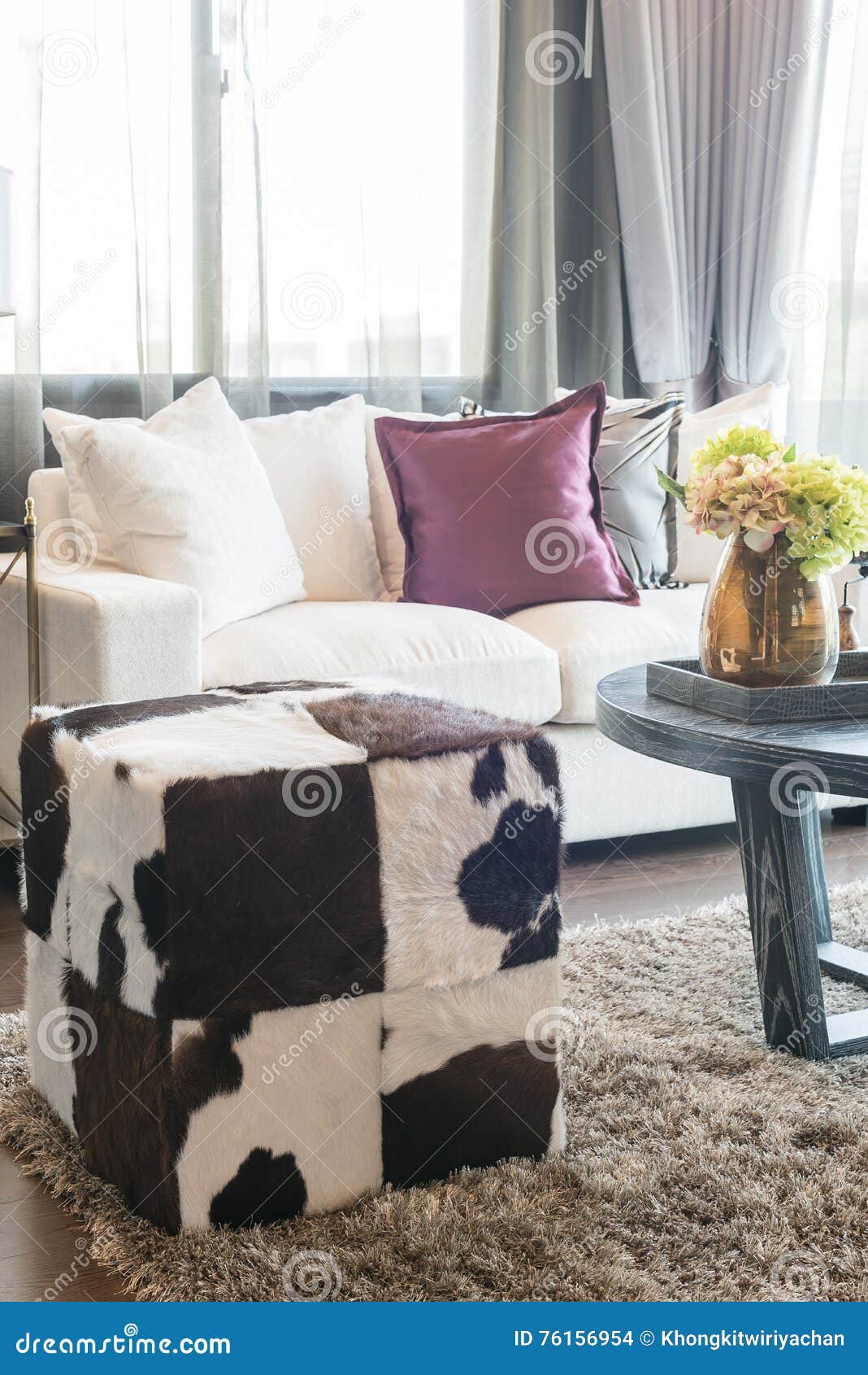 Luxury Living Room Design with White Sofa Stock Photo Image of frame