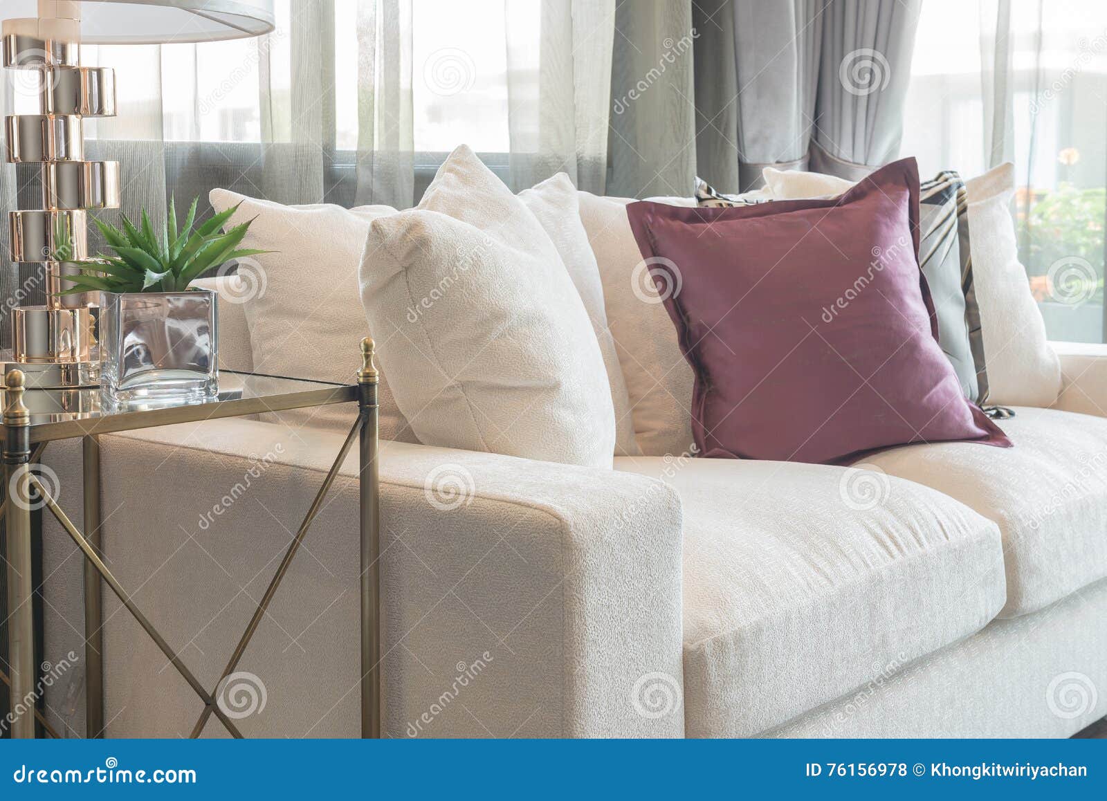 Luxury Living Room Design with White Sofa Stock Photo Image of relax