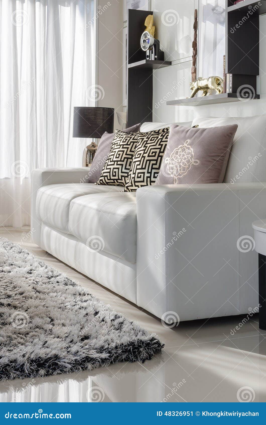 Luxury Living Room with Luxury White Sofa Stock Image Image of