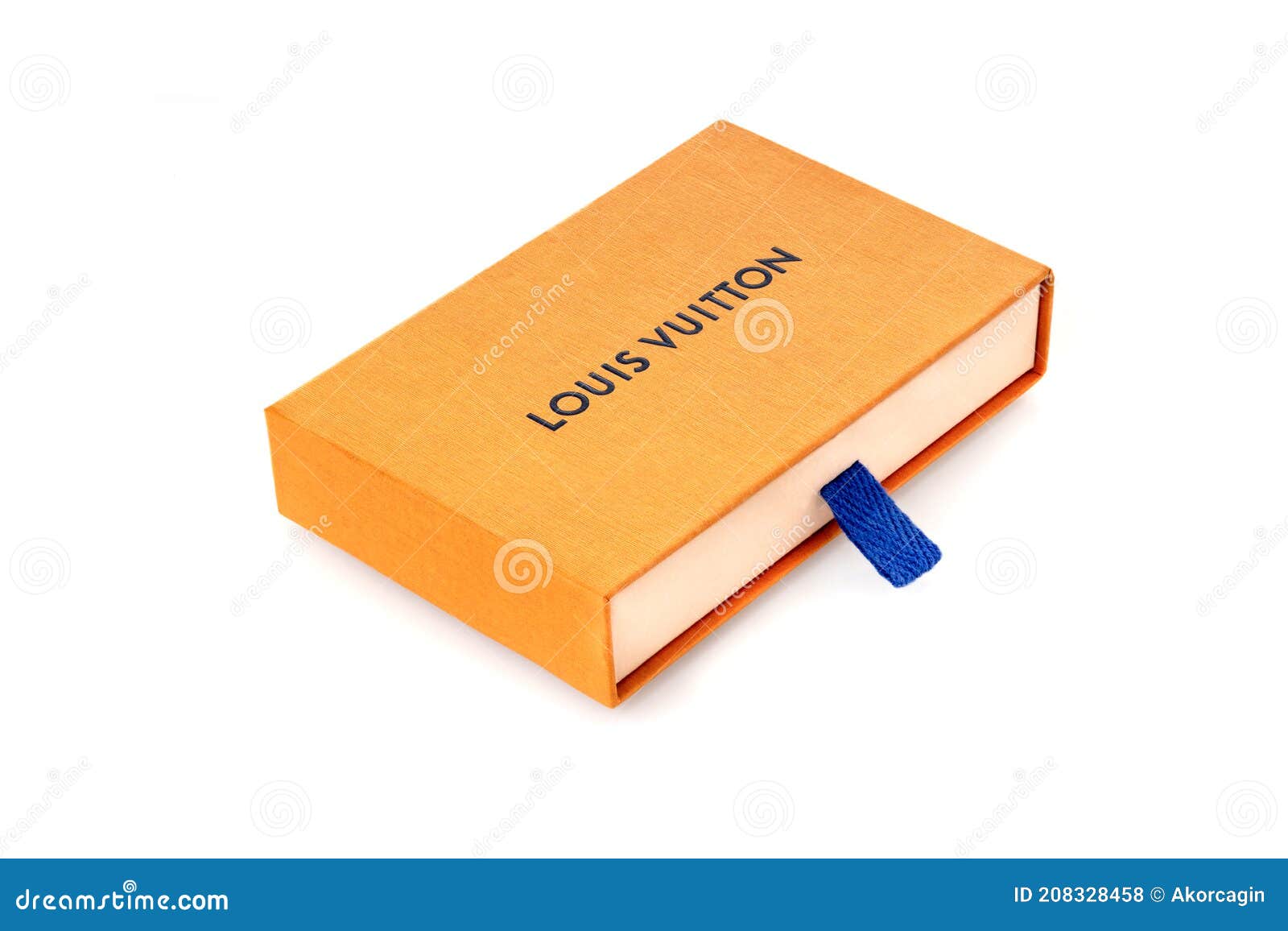 Classic Famous Louis Vuitton Orange Product Box Packaging with a Bow Free  Stock Photo