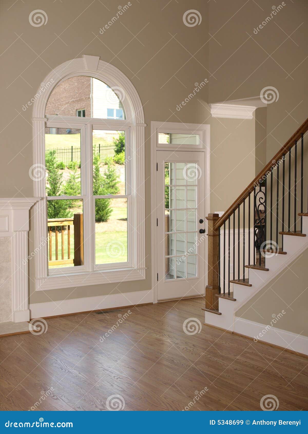 Luxury Model Home Living Room Staircase Stock Image Image of room