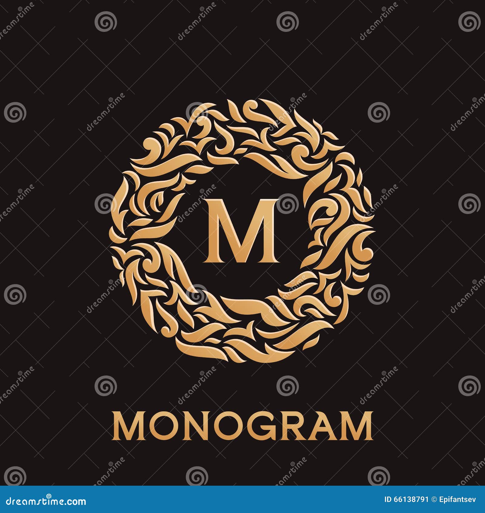 Luxury Monogram Emblem Template. Stock Vector - Illustration of elegant