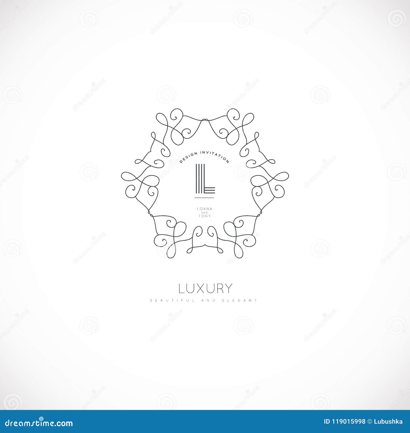 Luxury Monogram Logo Stock Vector Illustration Of Feminine 119015998