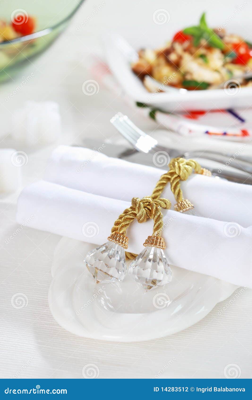 Luxury Napkins with Napkin Ring Stock Photo Image of fork, elegant