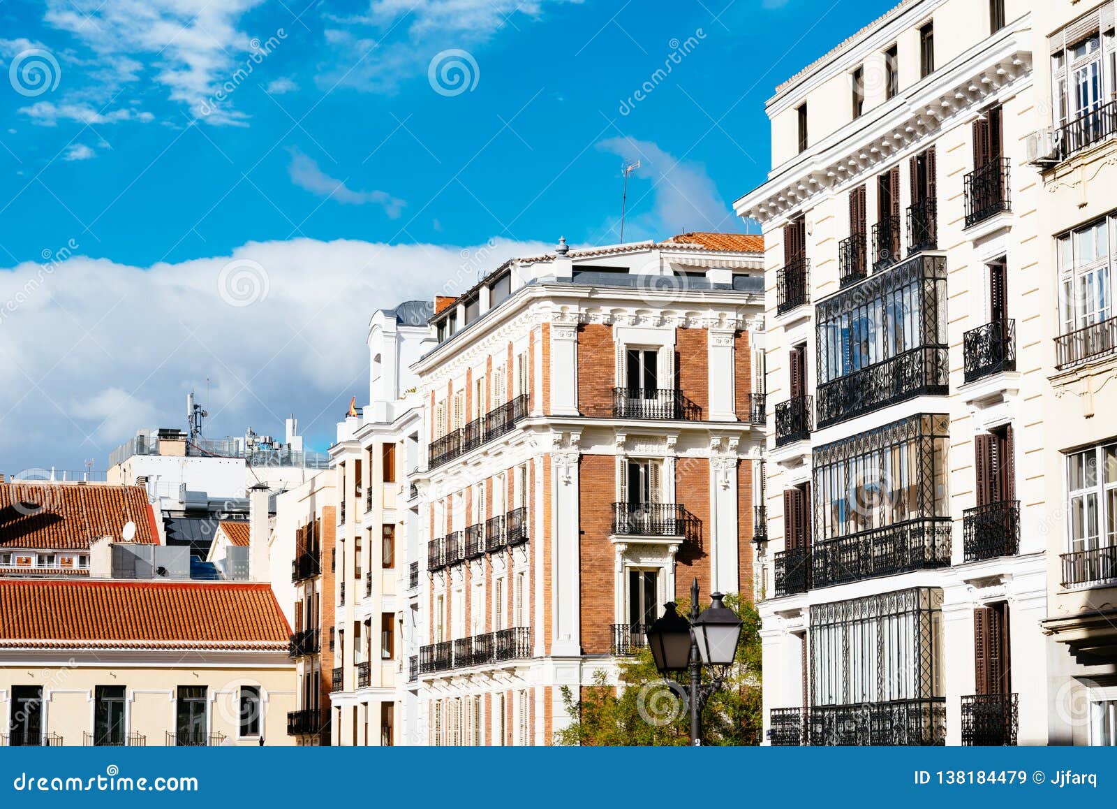 Luxury Old Residential Houses in Centre of Madrid Stock Image - Image