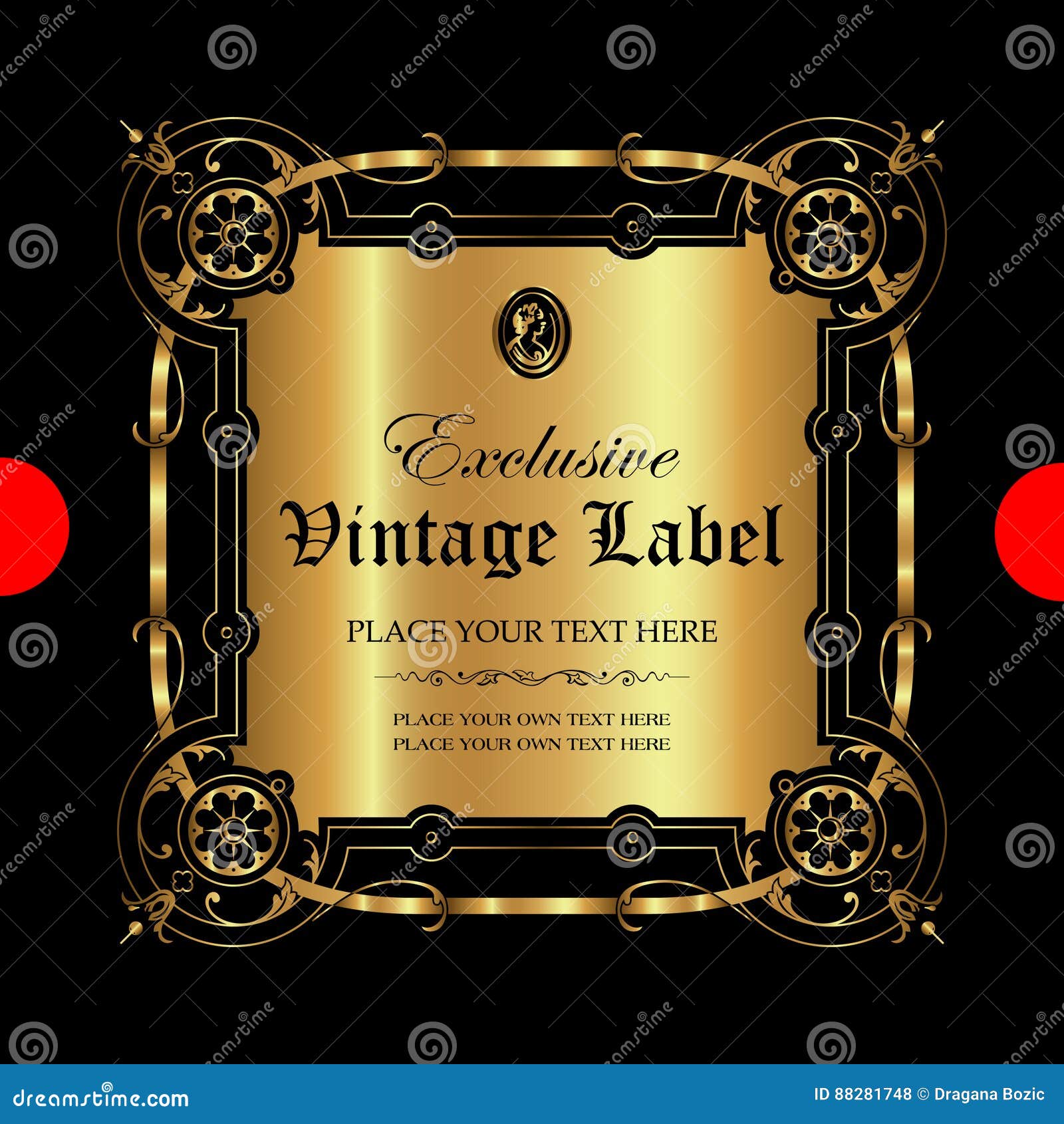 Luxury Ornamental Gold Label Vector Design Stock Vector Illustration of heraldic, luxurious