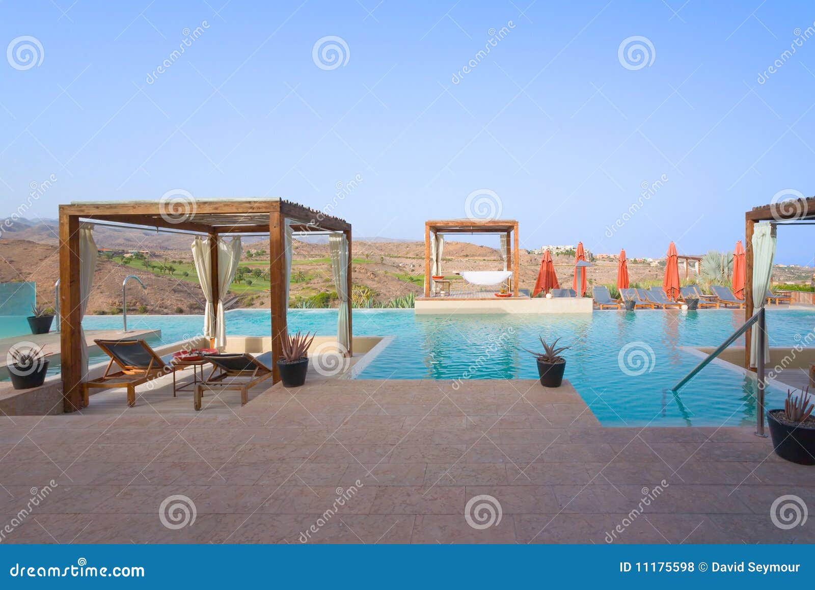 Luxury Outdoor Pool Spa stock photo. Image of lifestyles 11175598