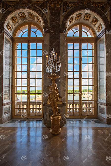 Luxury Palace Glass Windows in Versailles Palace, France Editorial ...