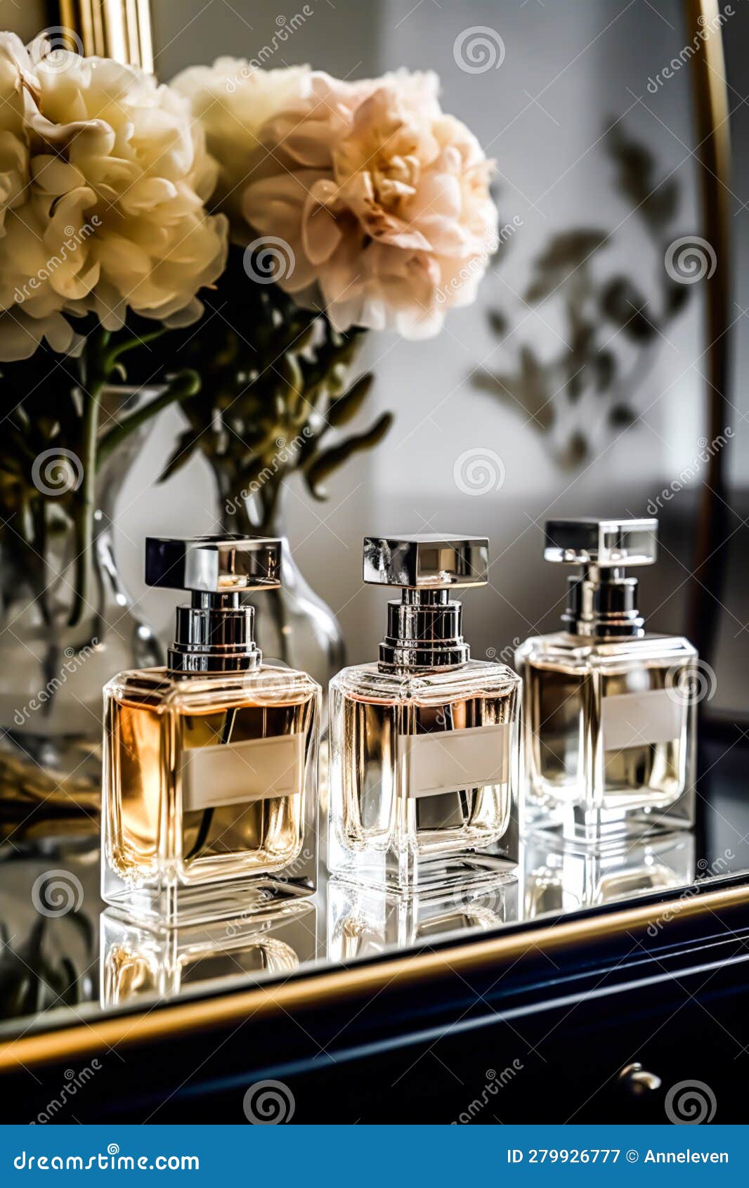 Luxury Perfume Bottles on Display at a Presentation, Women Fragrance Scent  New Exclusive Collection, Post-processed, Generative Ai Stock Illustration  - Illustration of display, boutique: 277927704