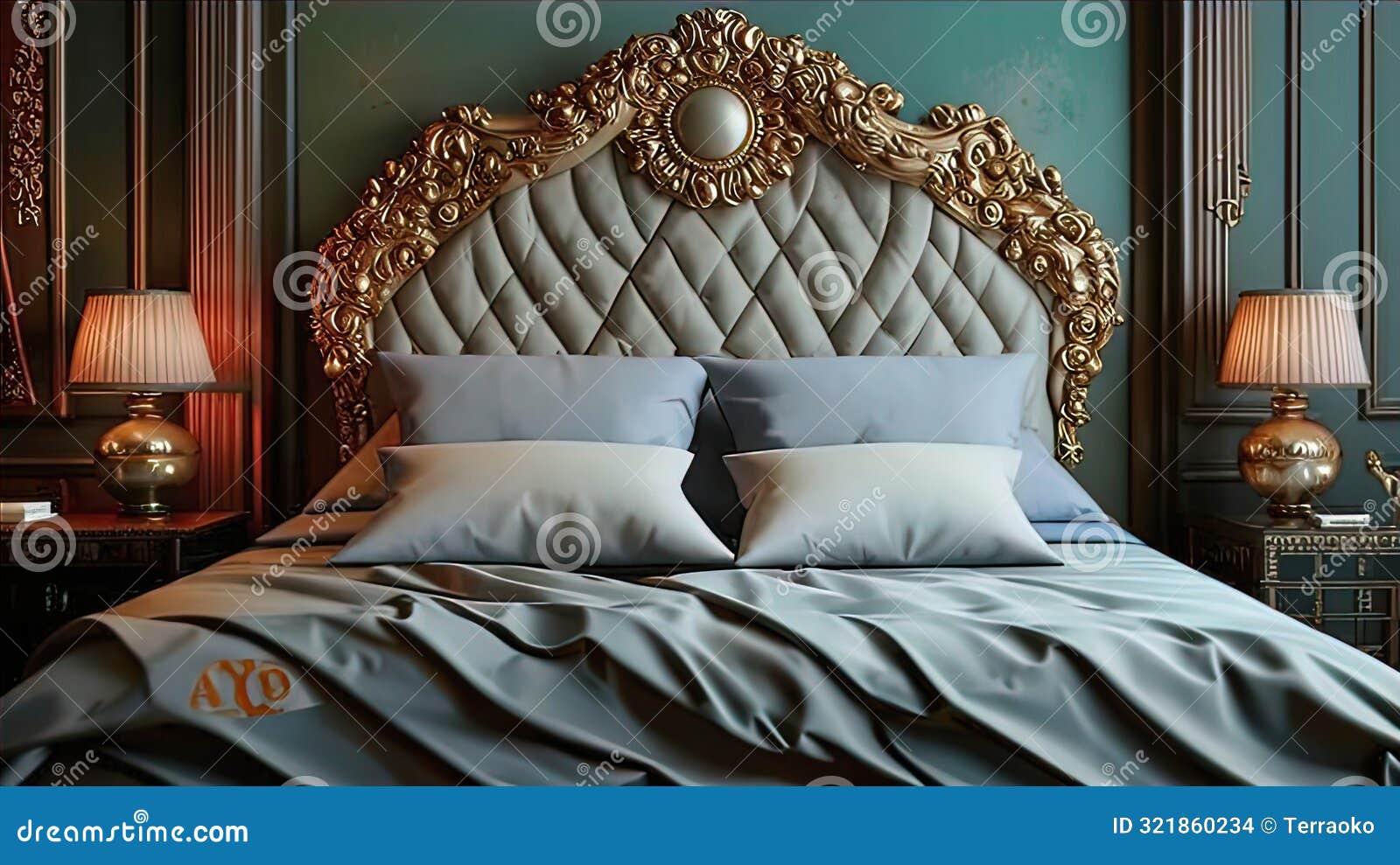 luxury pillows on the bed with a decadent headboard, beautiful linens for the home, bedding, pillowcases, blankets, sheets,