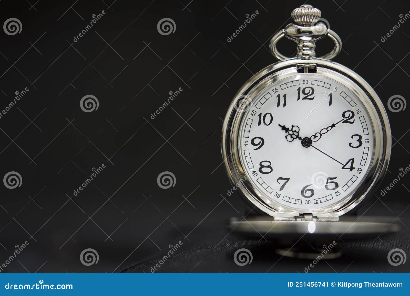 Luxury Pocket Watch on Black Background. Stock Image Image of hour