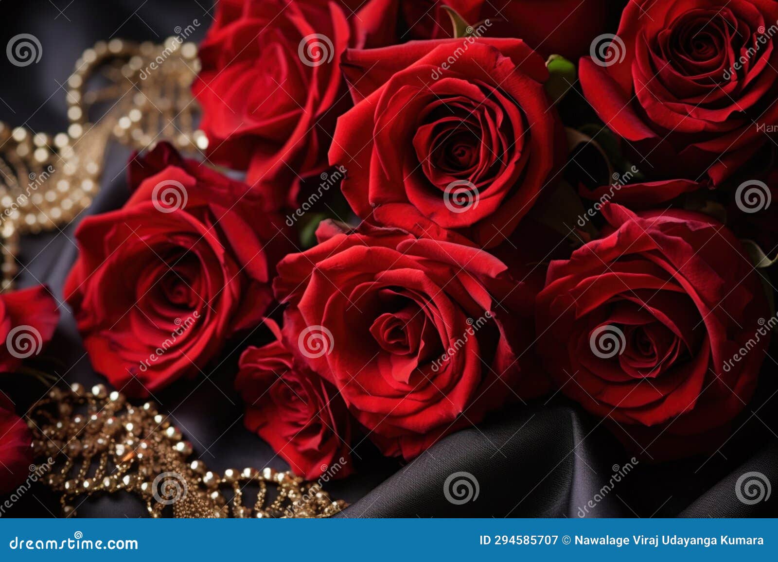 Luxury Roses Background. Generative Ai Stock Illustration