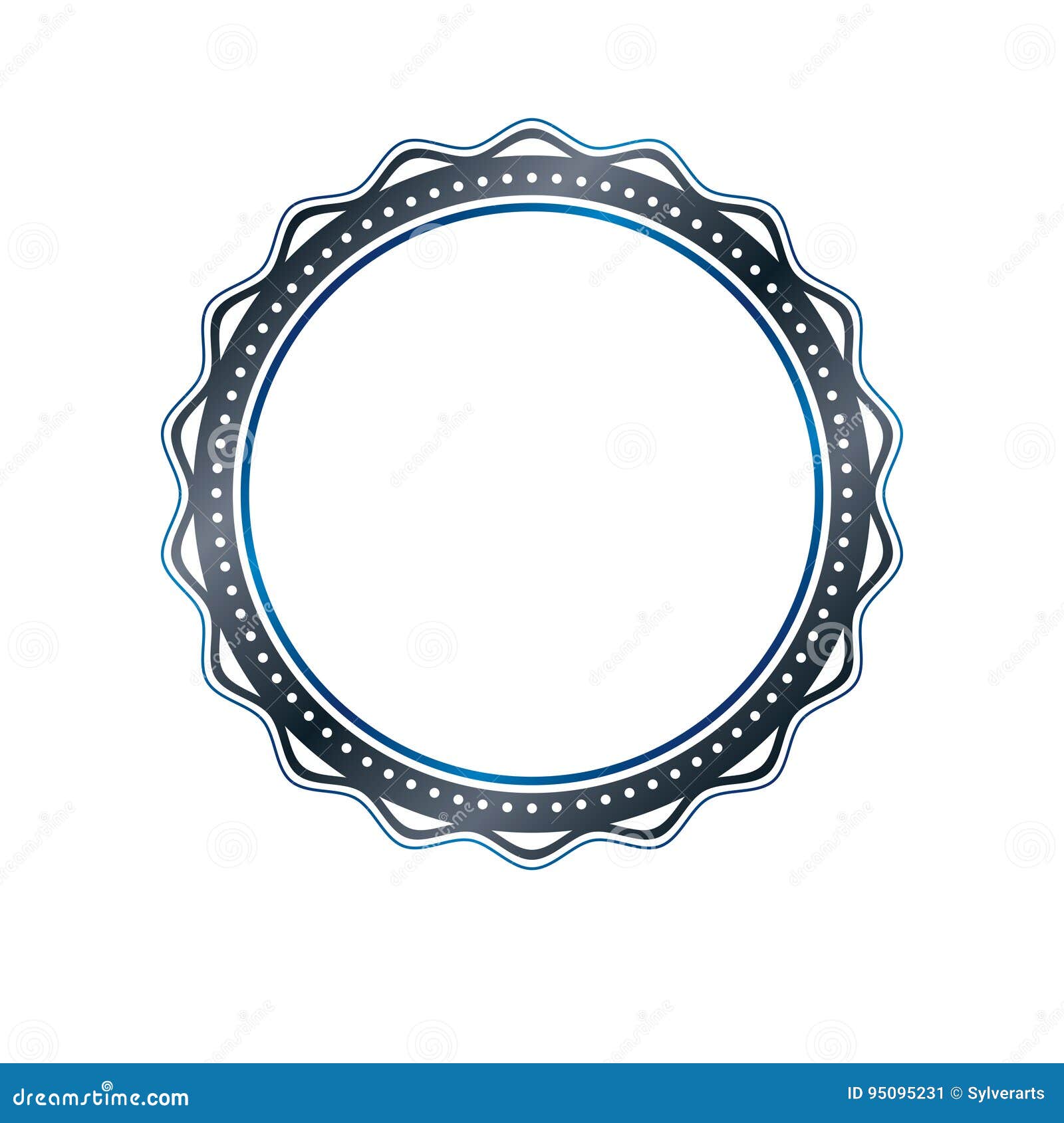 Vintage round classic contour frame Royalty Free Vector