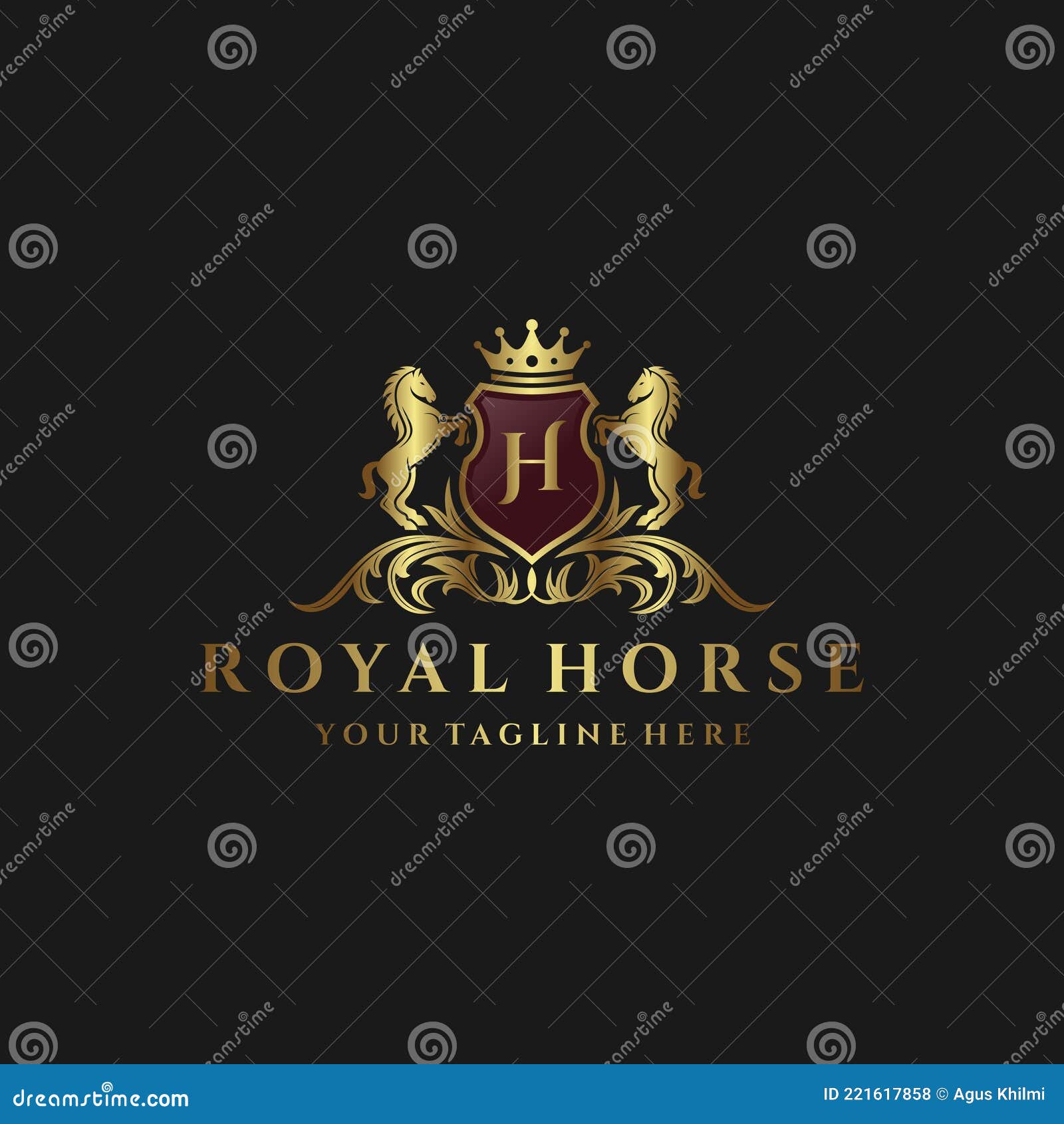 Luxury Royal Horse Logo Design Stock Illustration - Illustration of ...