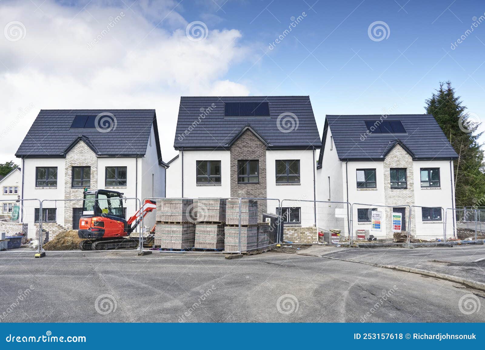 Luxury Rural Housing Development in Construction for Purchase Stock