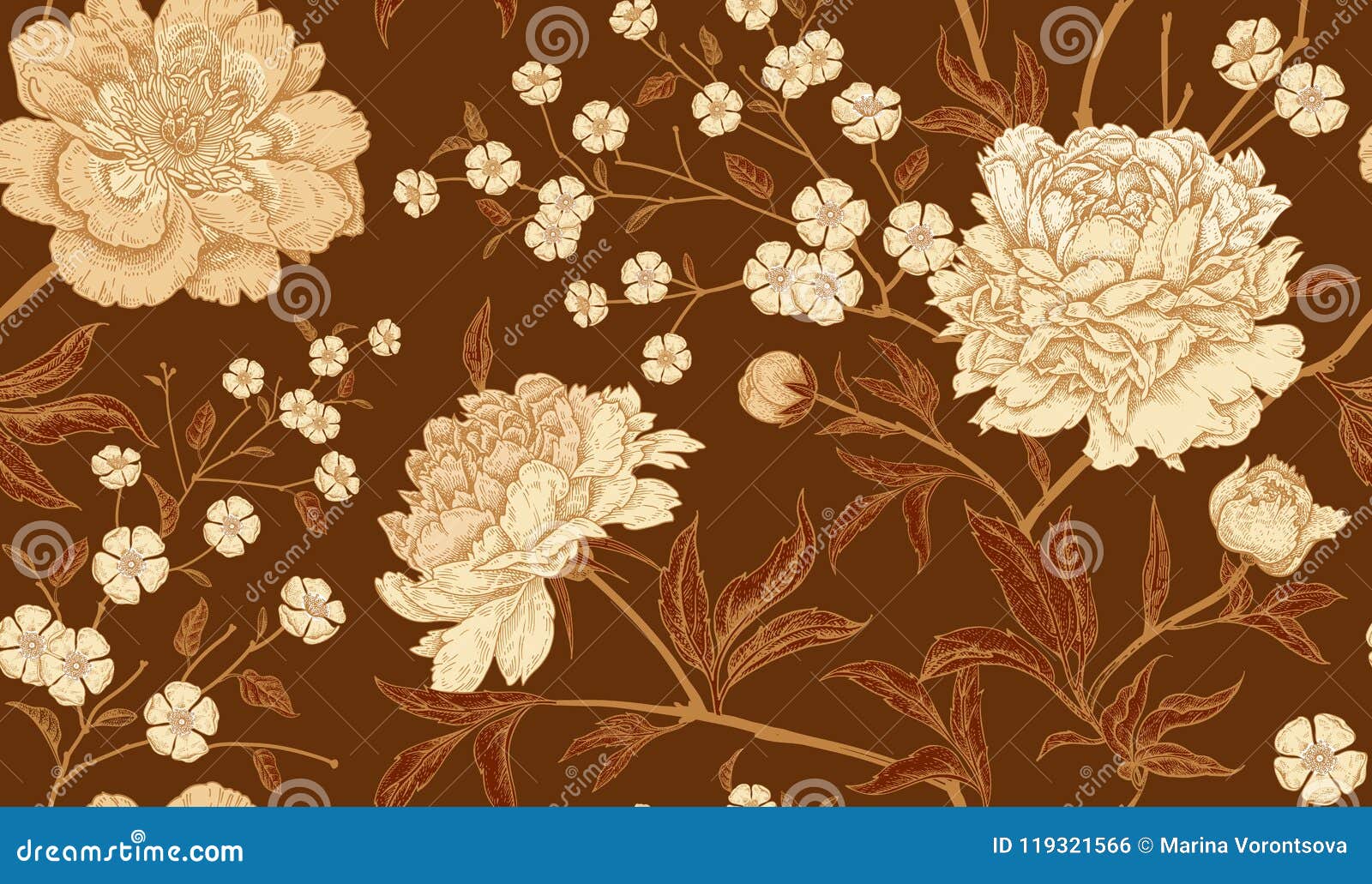 Luxury Seamless Background with Peony Flowers. Stock Vector - Illustration of flowers, bouquet: 119321566 Luxury Seamless Background with Peony Flowers. Stock Vector - Illustration of flowers, bouquet: 119321566