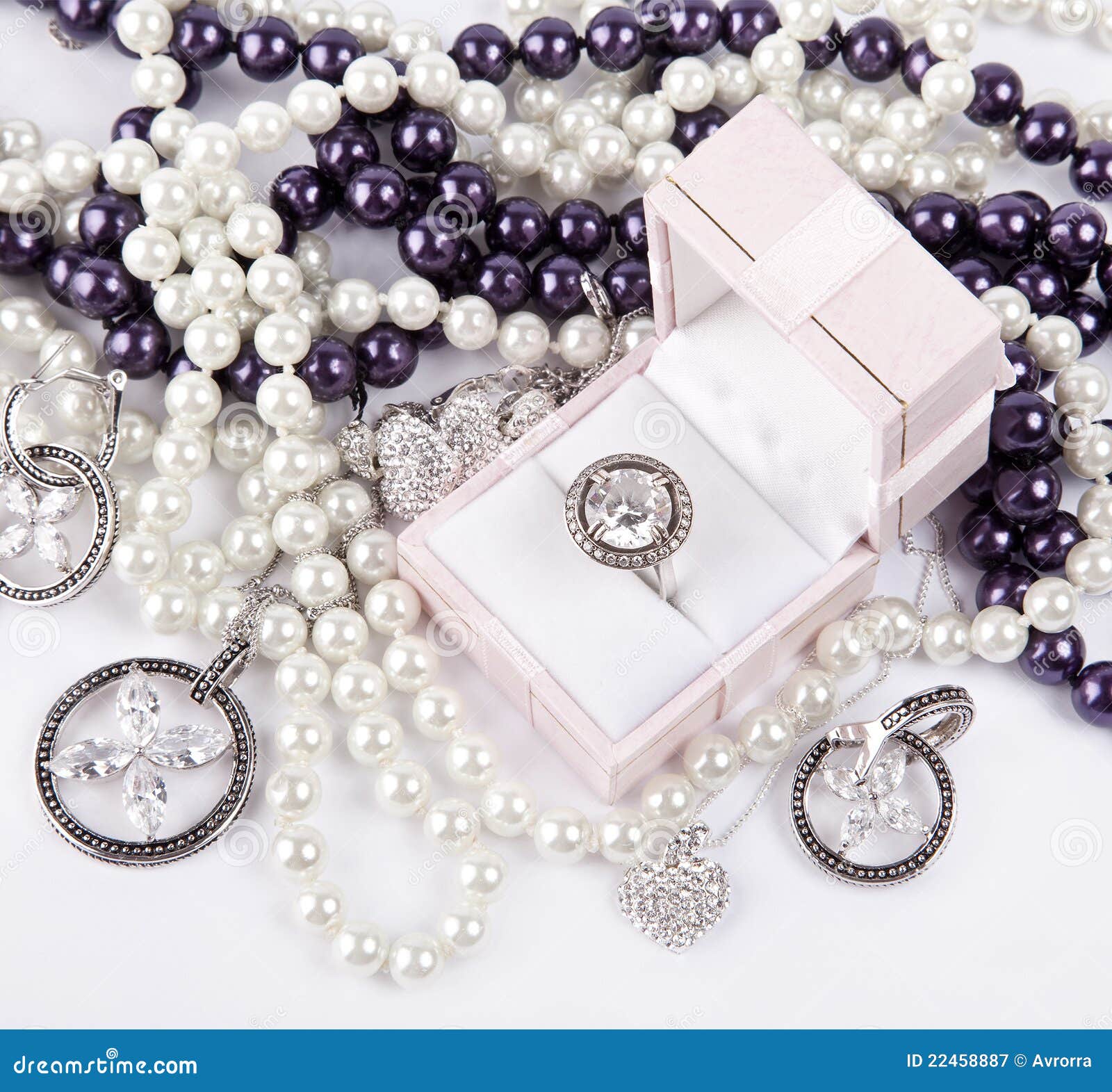 Luxury silver accessories stock image. Image of necklace 22458887