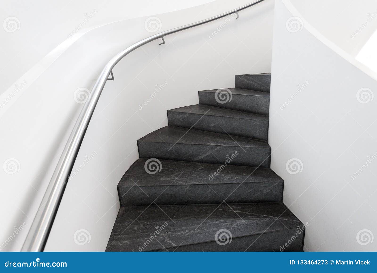 Luxury Staircase With Railing Stock Image Image Of Curve