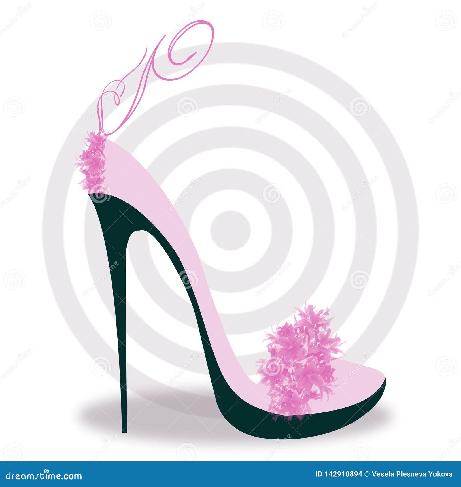 Luxury Stylish High Heel Boot Stock Vector - Illustration of concentric ...